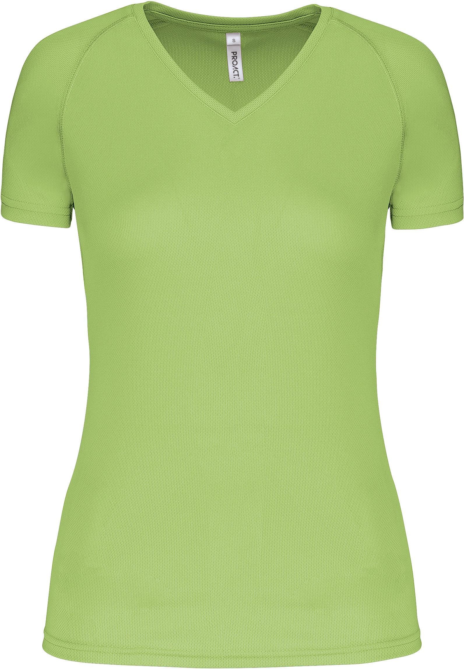 Trainingsshirt Damen Kurzarm-Sportshirt mit V-Ausschnitt