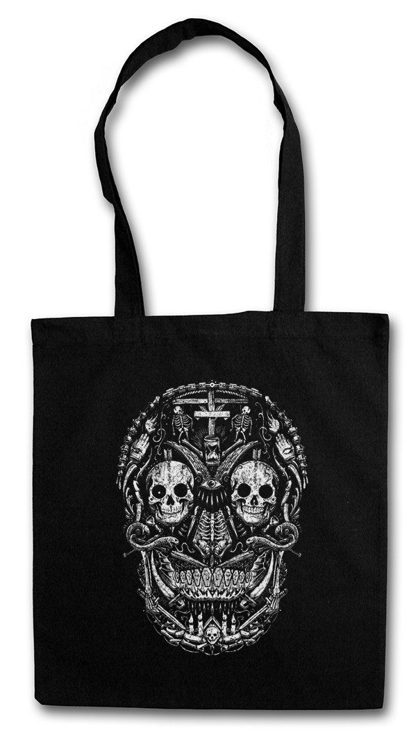 Beuteltasche Mexican Skull I Stofftasche Schädel Sugar Gang Latino Mexico Tattoo