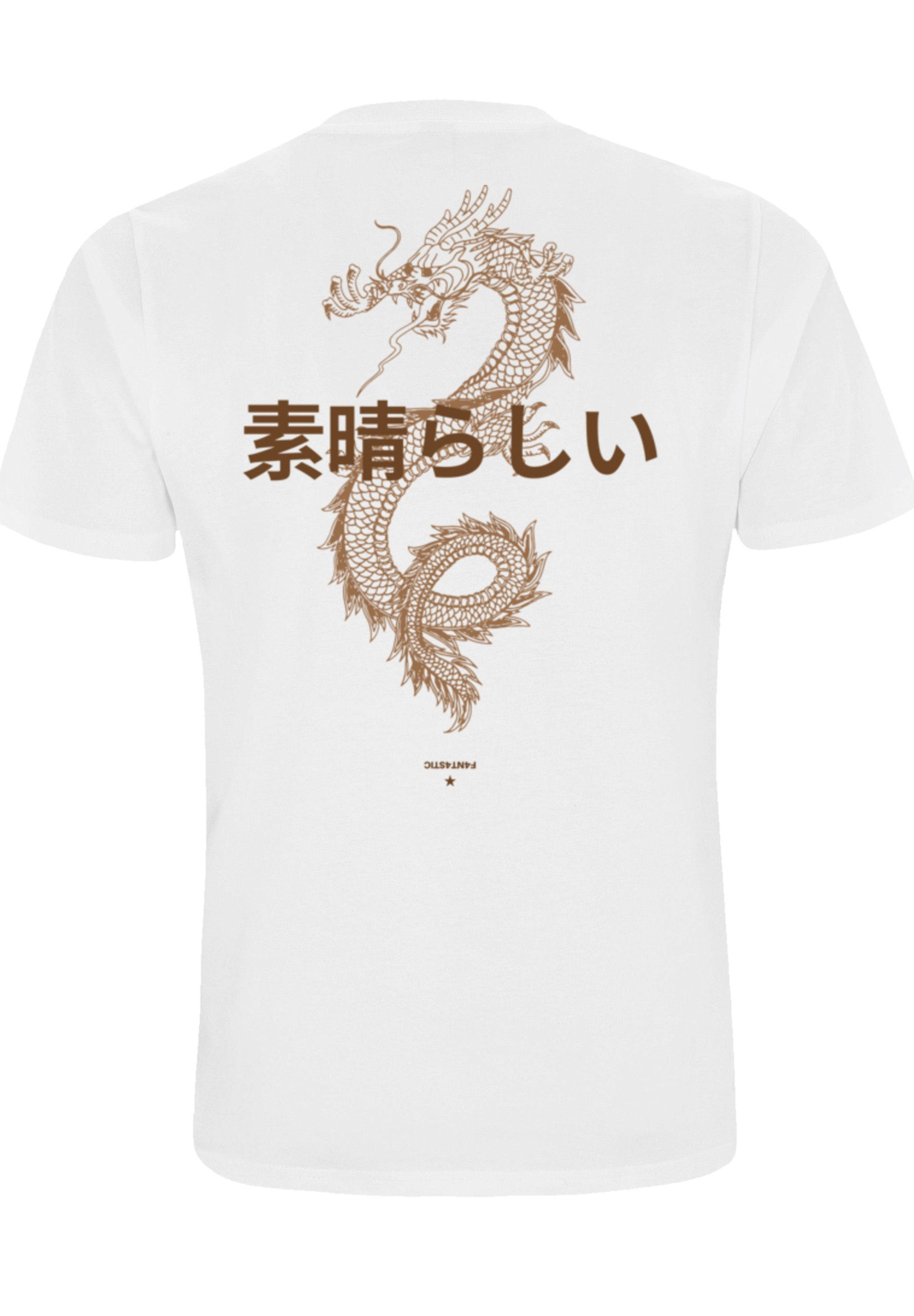 F4NT4STIC T-Shirt Drache Print Japan weiß Style