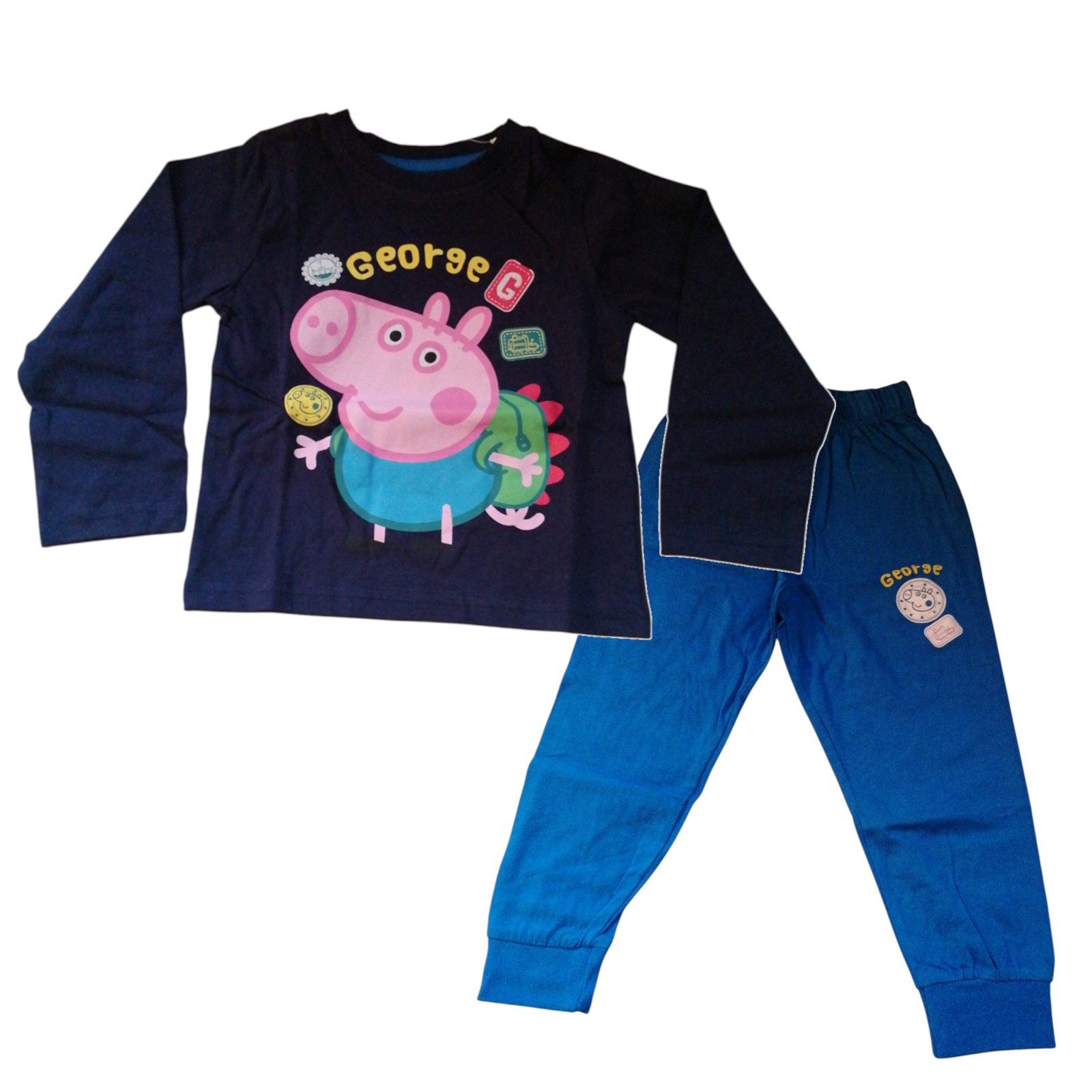Peppa Pig Pyjama Langer Pyjama für Jungen, Peppa Pig, "George", (Set, 2 tlg., Oberteil, Hose)