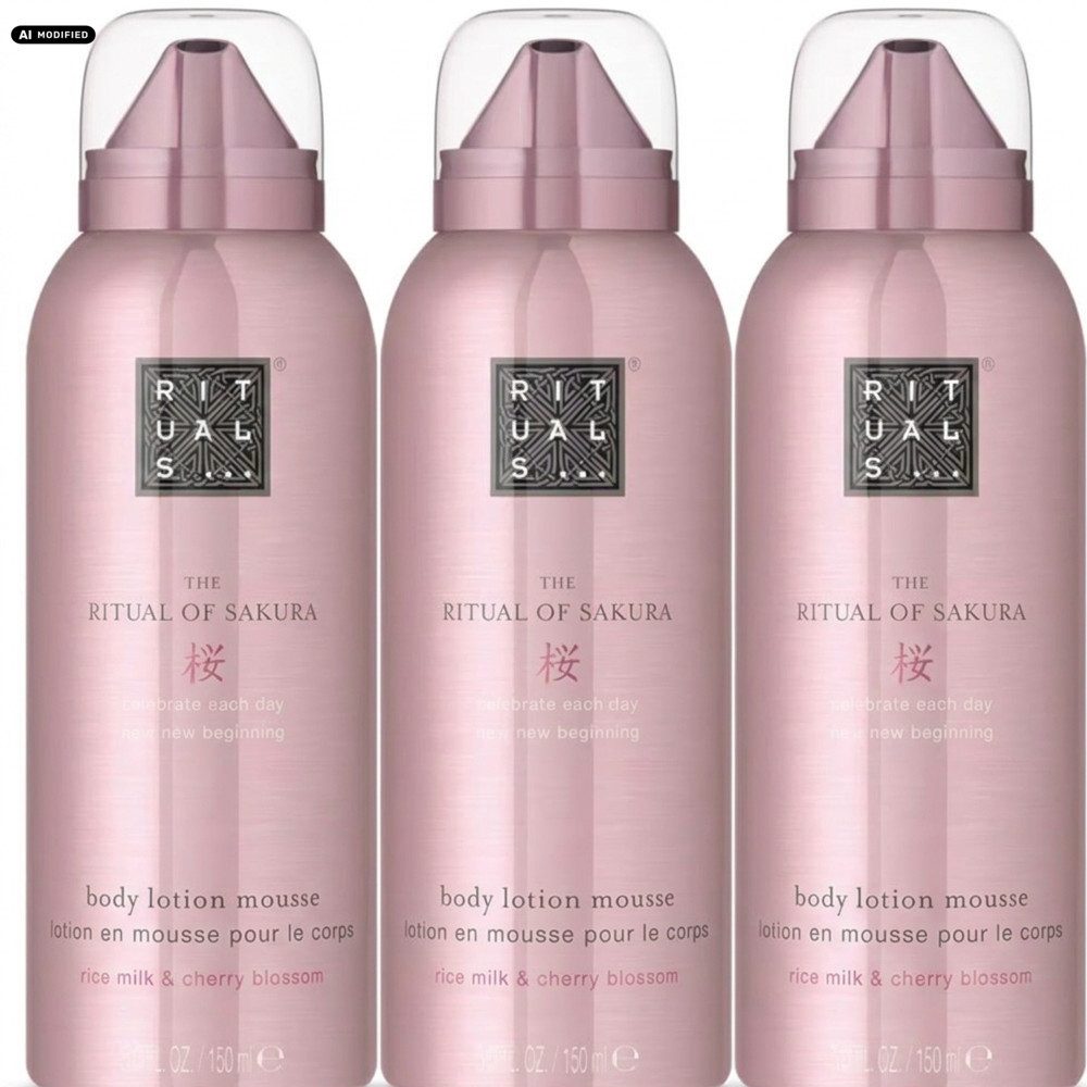 Rituals Bodylotion Rituals The Ritual of Sakura Body Lotion Mousse 3er Set, 1-tlg., Praktisches 3er Set für den Vorrat