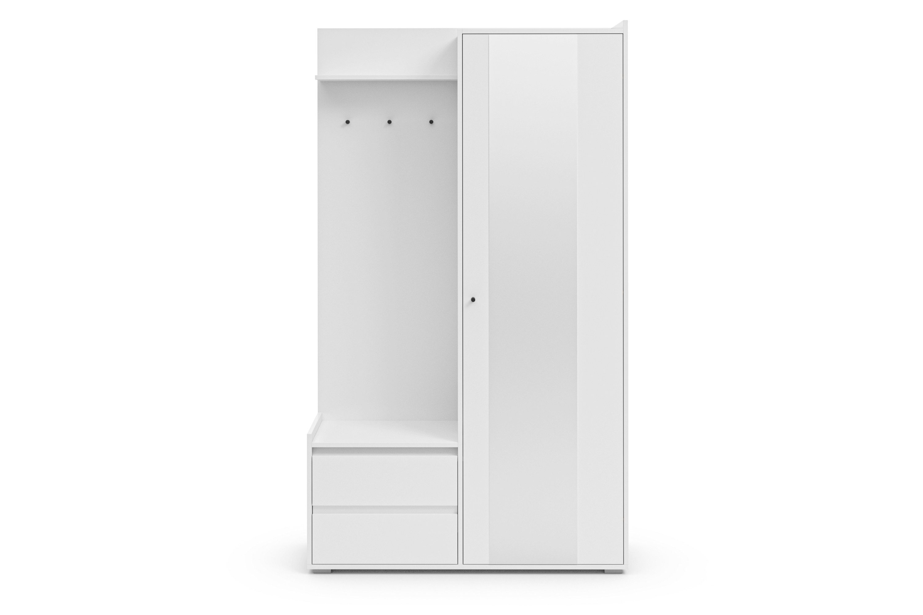 OTTO home Garderobenschrank Kosmo mit Spiegel Maße 118 x 30 cm, Höhe 190 cm, Breite 110 cm