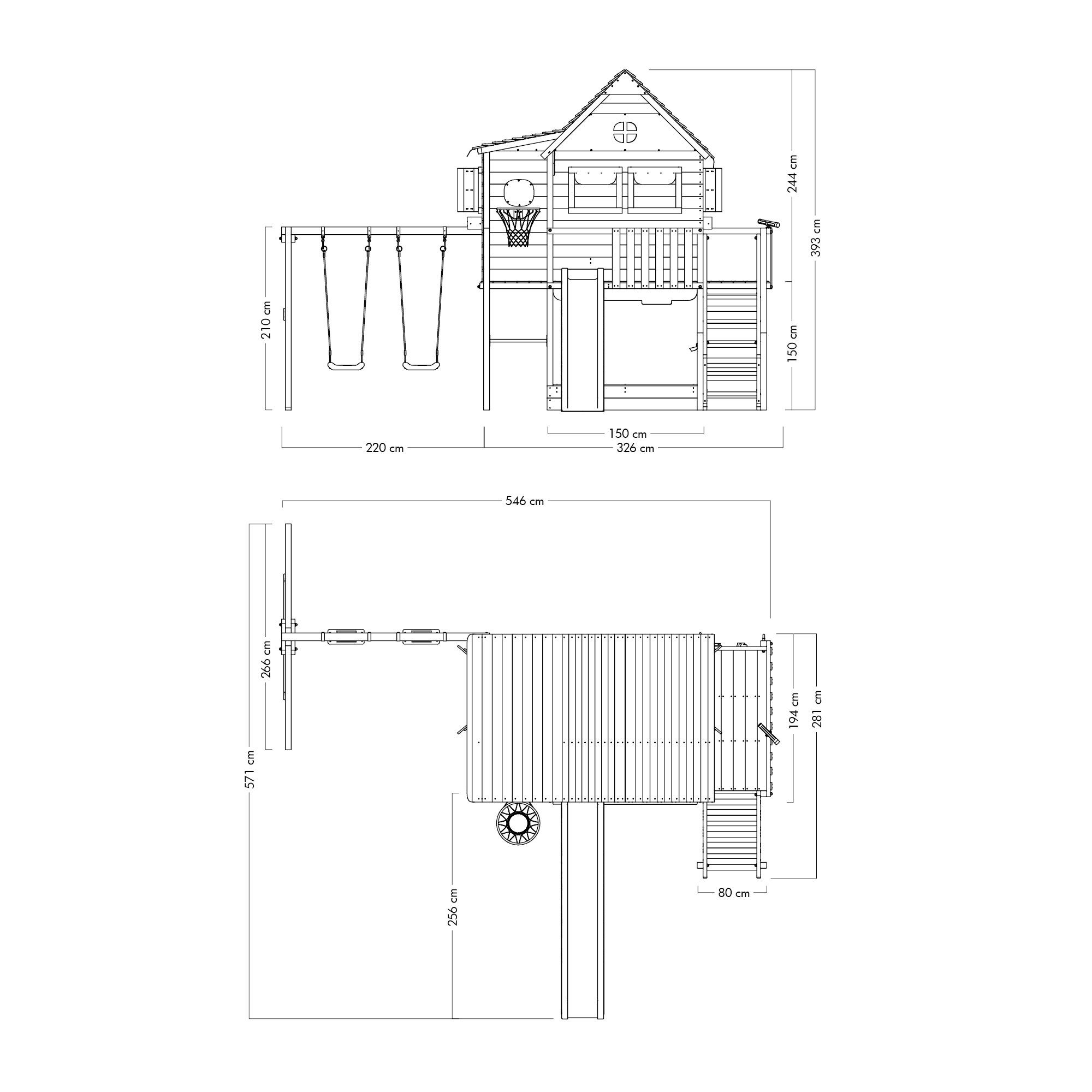 Wickey Klettergerüst Stelzenhaus Smart GreenHouse & grün Garantie*, Treppe Schaukel Großes Handlauf Spielhaus, mit mit Massive Rutsche, 10-Jahre
