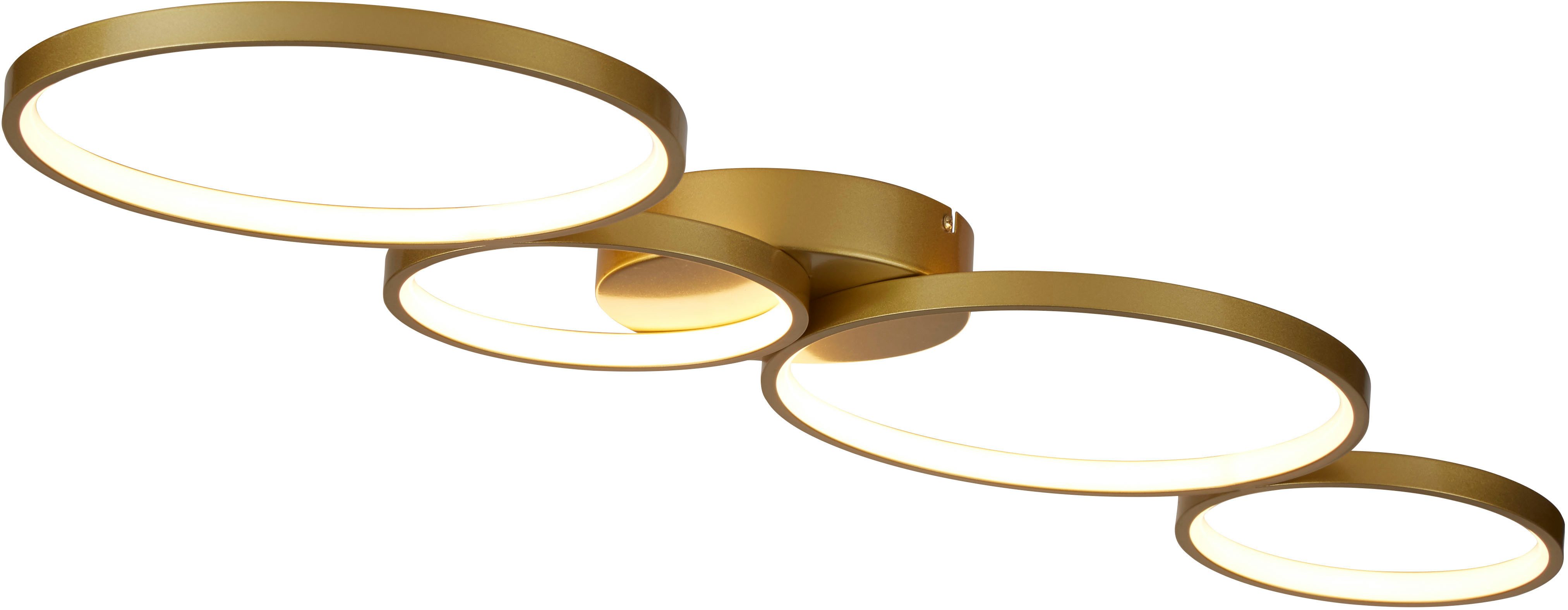 Searchlight Deckenleuchte Cirque LED 4Lt Deckenleuchte, goldenes Metall, LED fest integriert