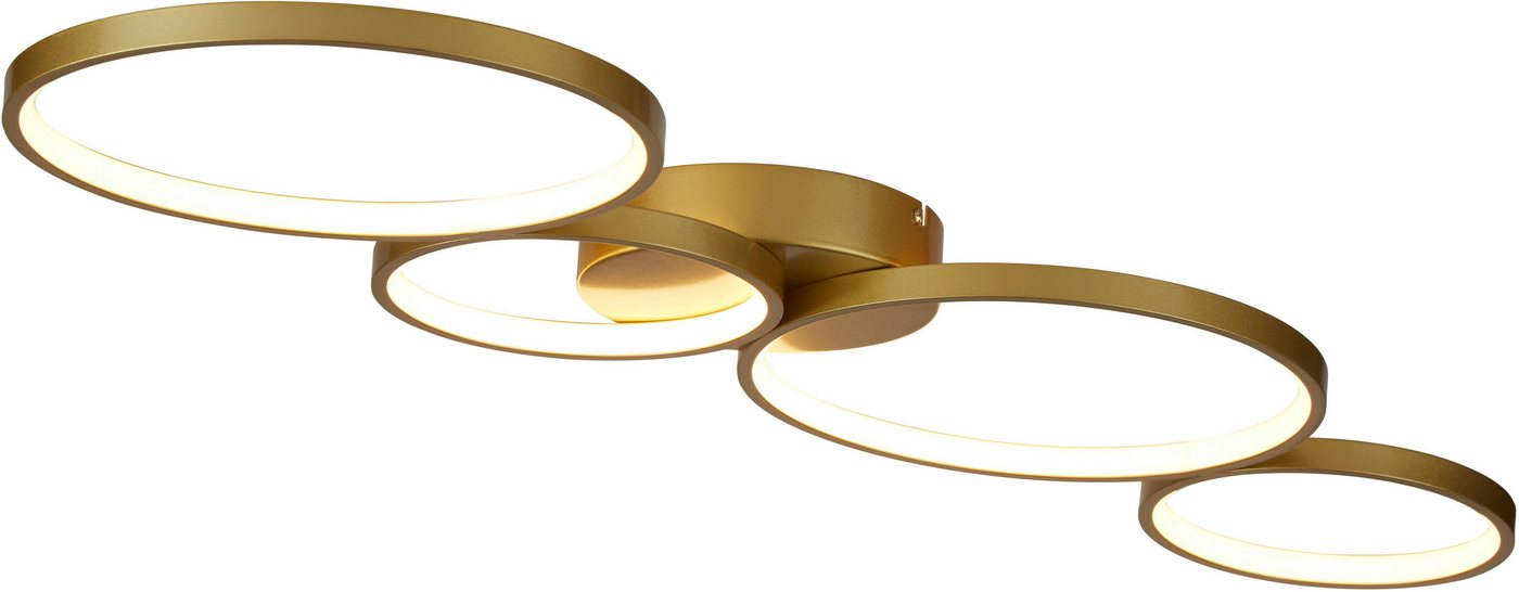 Searchlight Deckenleuchte Cirque LED 4Lt Deckenleuchte, goldenes Metall, LED fest integriert