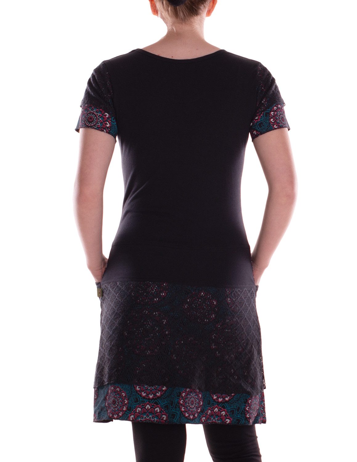 Vishes Sommerkleid Damen Kleid Baumwolle Blumen-Muster A-Linie mit Taschen günstig online kaufen