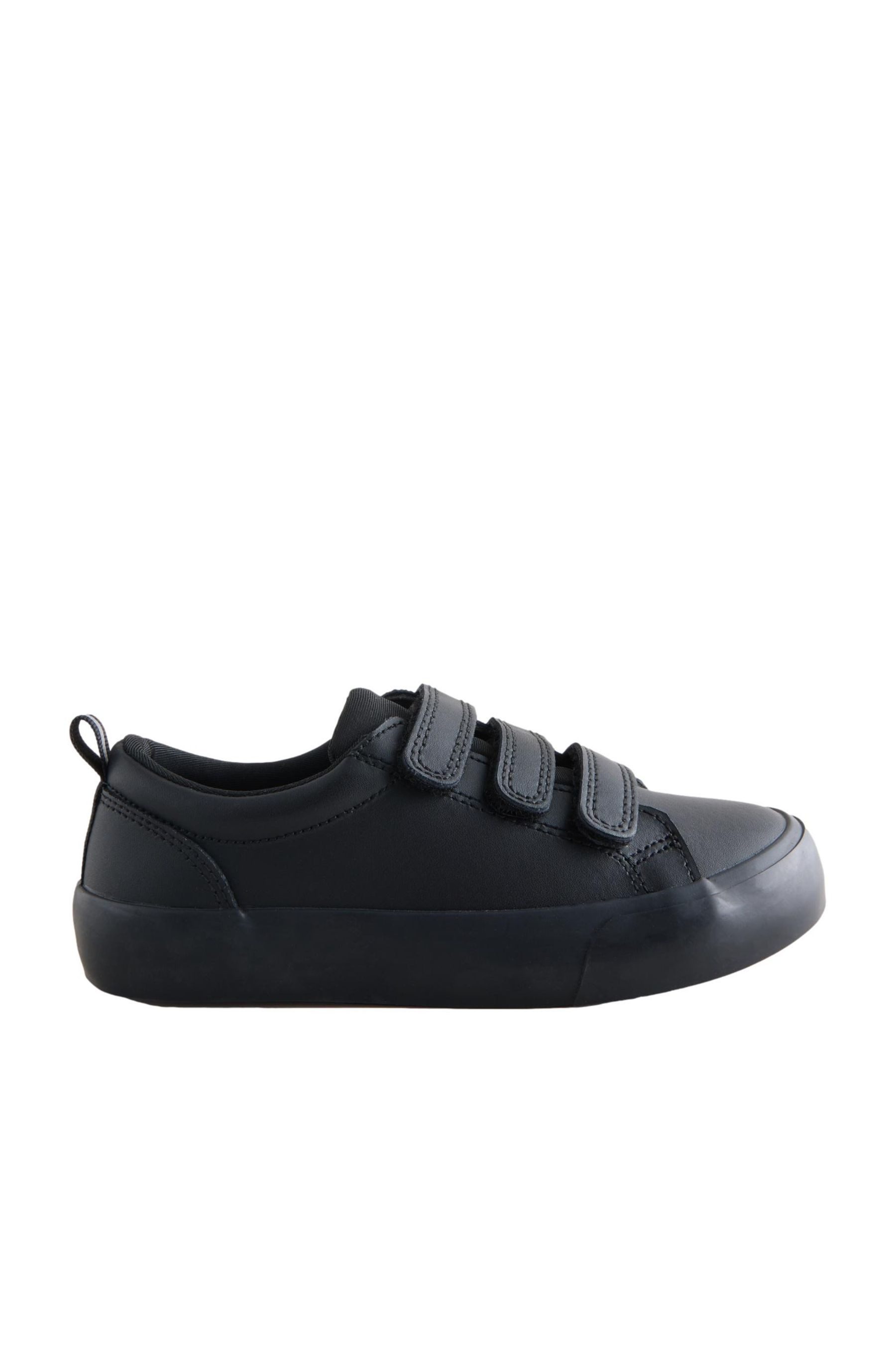Lederschuhe mit 3 Klettriemen, weite Passform Klettschuh