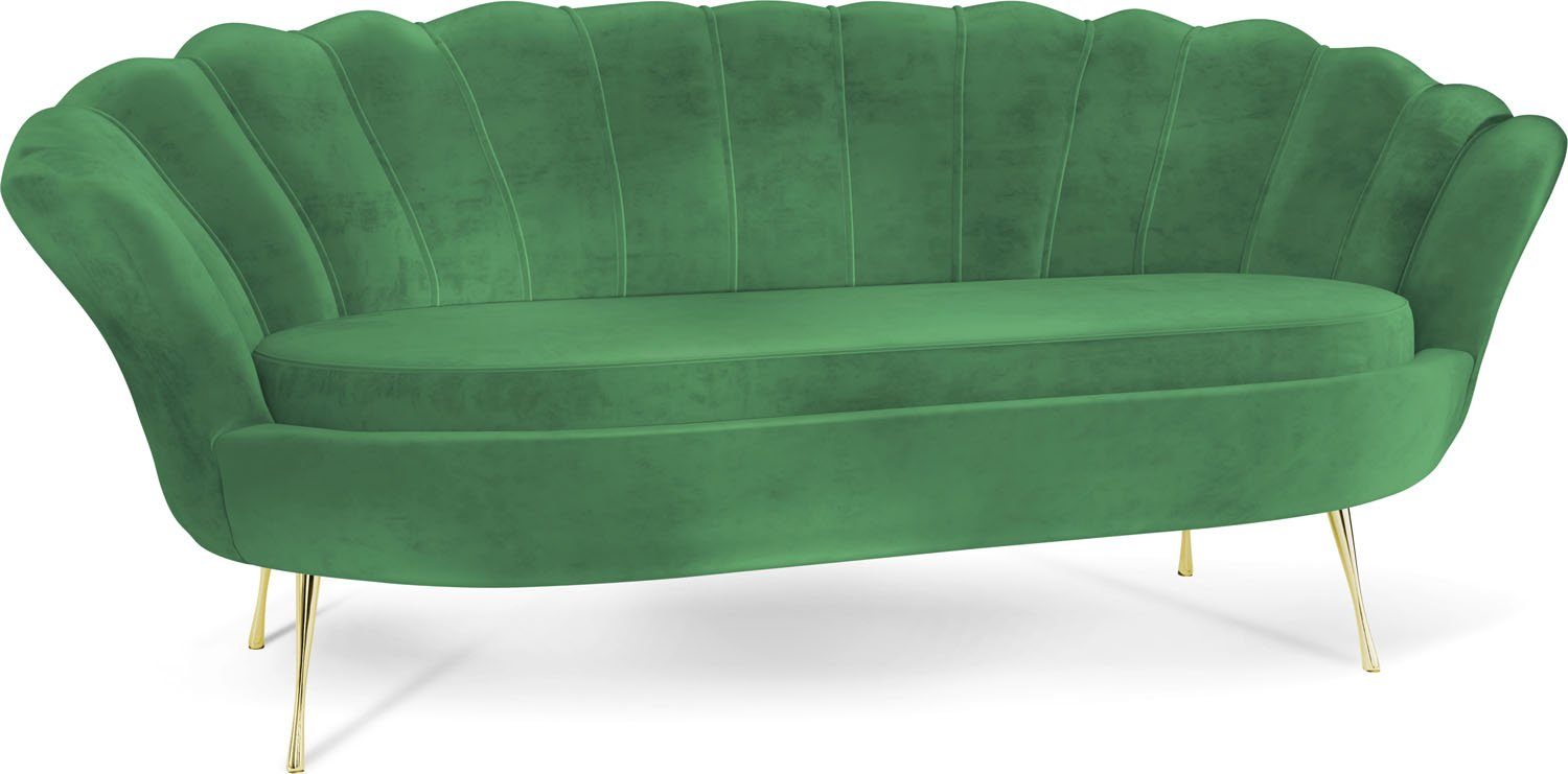 WFL GROUP Sofa Muschel, Samt 3-Sitzer günstig online kaufen