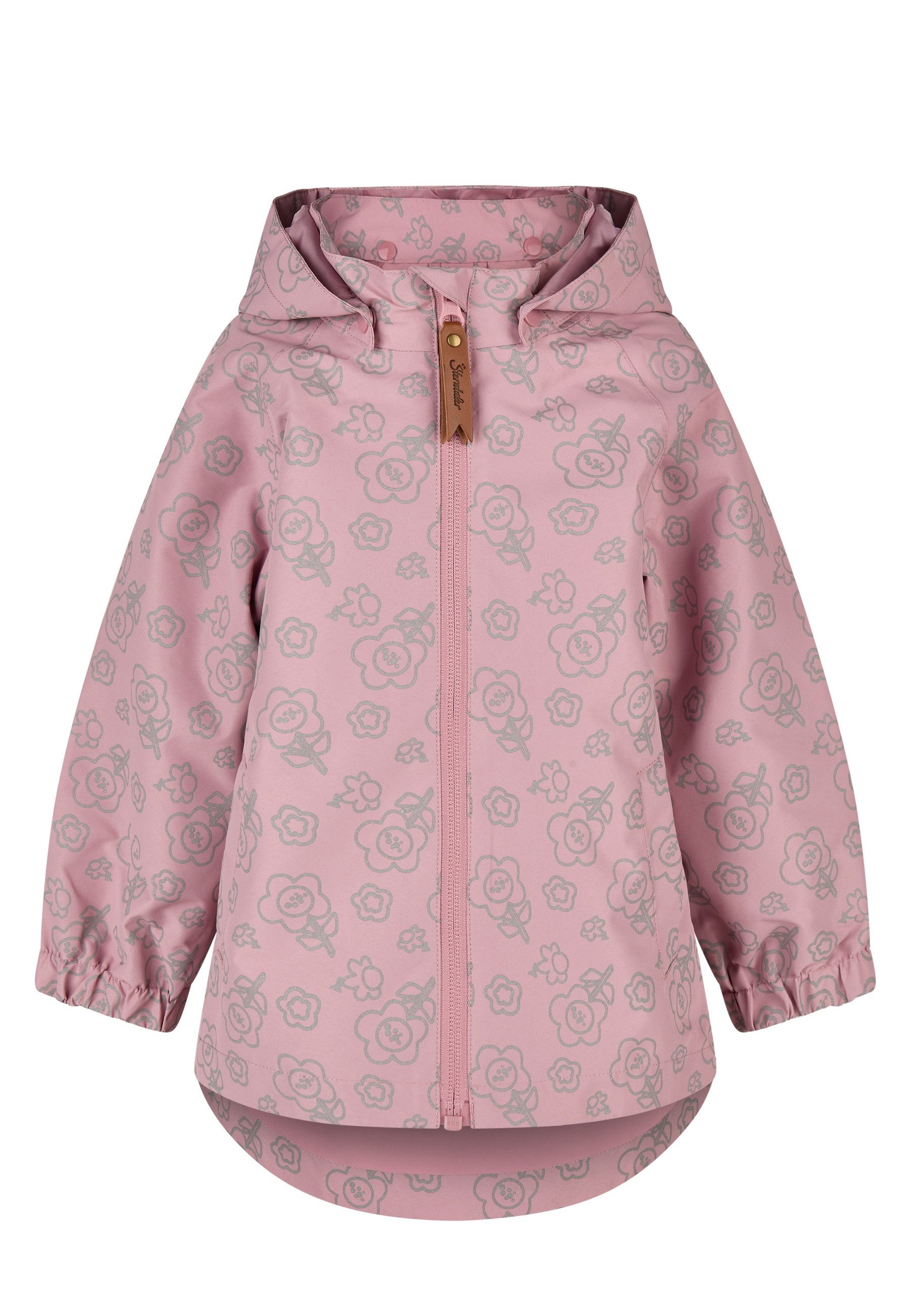 Sterntaler® Regenjacke Regenjacke gefüttert Blume (1-St) Gefütterte, wasserabweisende Regenjacke mit Reflexdruck