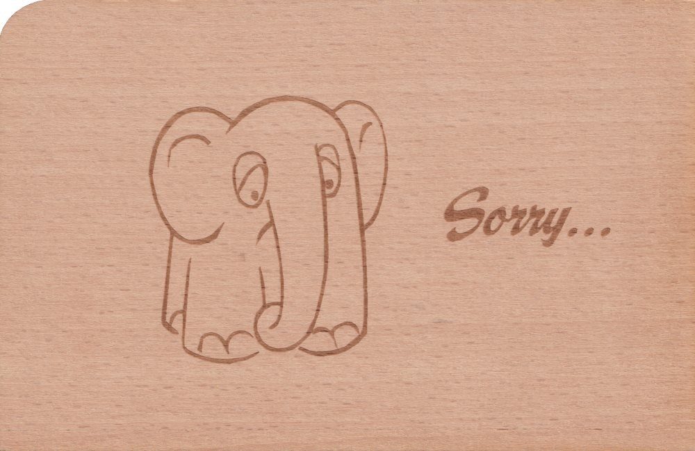 Holzpostkarte "Sorry..." Postkarte