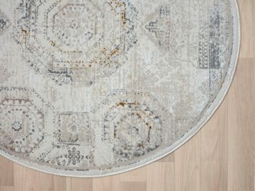 Teppich My Kazak, Myflair Möbel & Accessoires, rund, Höhe: 10 mm, Kurzflor, Retro-Style, besonders weich durch Microfaser