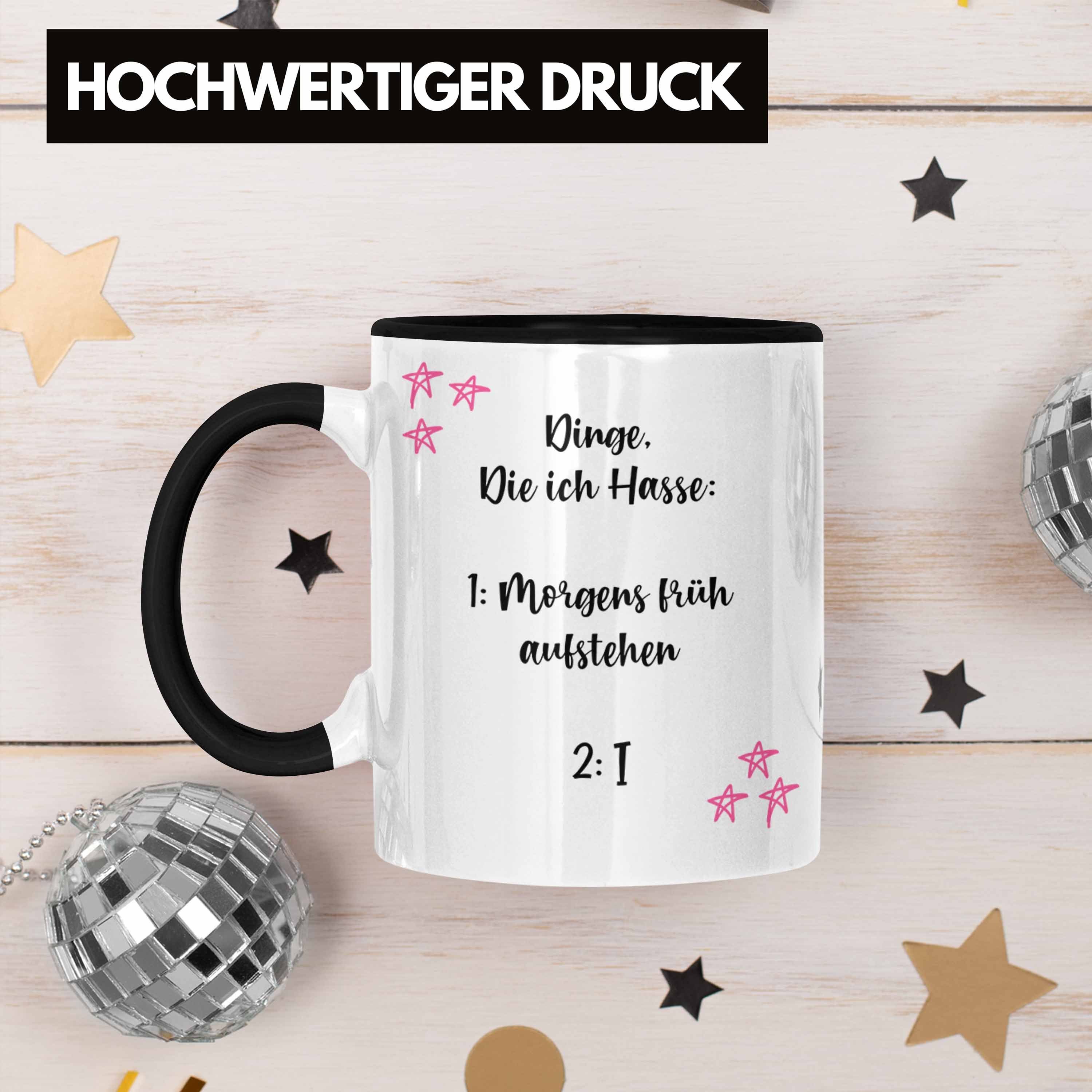 Trendation Tasse Trendation - Tassen mit Lustige Schwarz Aufstehen Tassen für Spruch Becher Arbeit Büro Frauen Kaffee Früh