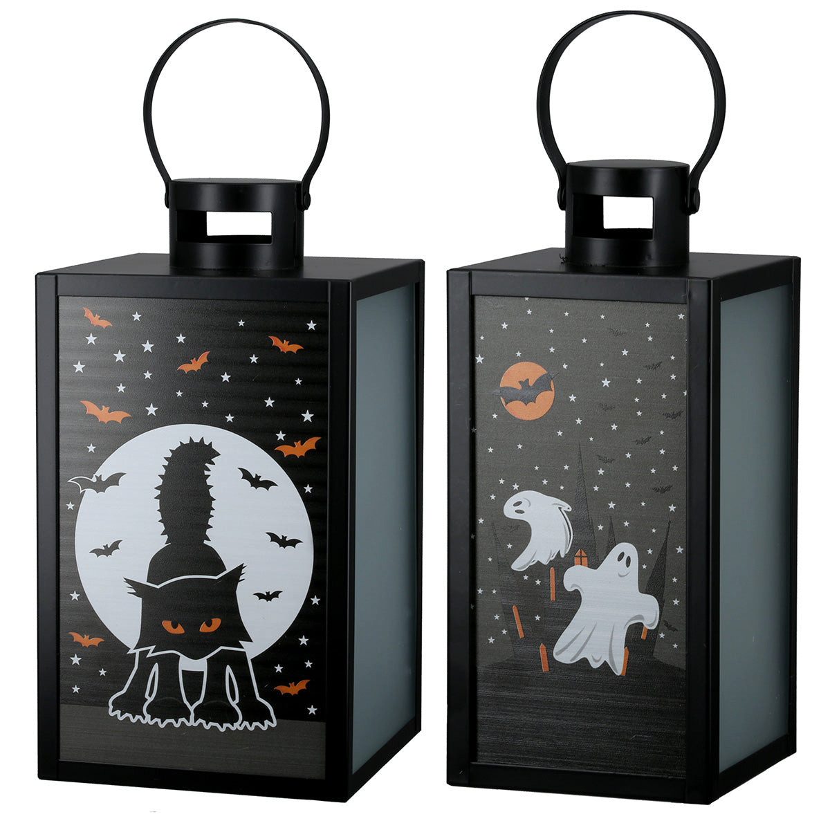 GILDE Kerzenlaterne Halloween Laternen 2er Set von Gilde – Metall Laternen mit Motiven