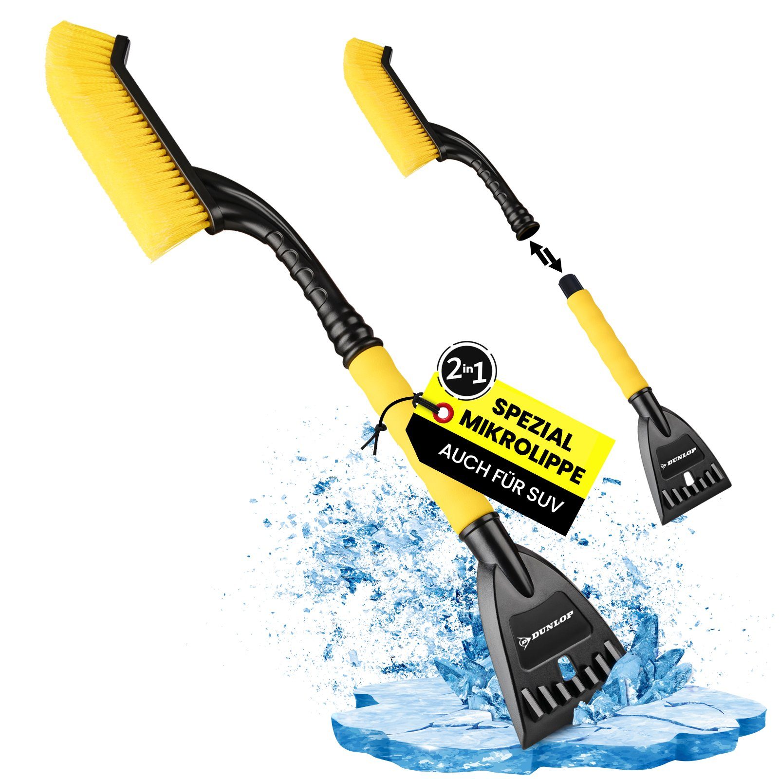 Dunlop Eiskratzer Schneebesen mit Eiskratzer Scheibenkratzer 105 mm breit 105 mm breite Spezial Mikrolippe Teleskop Car Scheibenkratzer