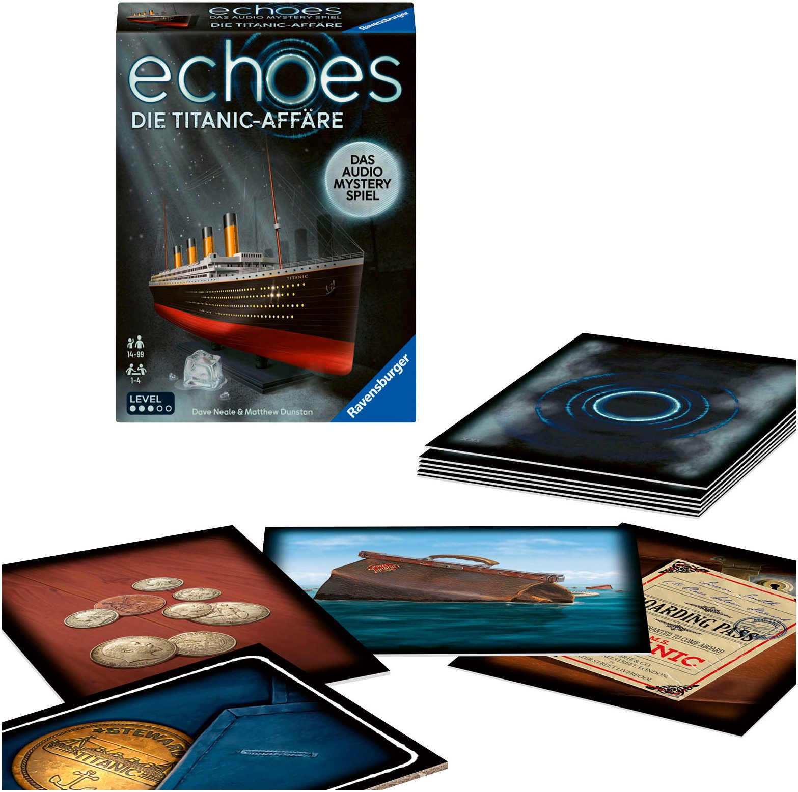 Ravensburger Spiel echoes, Die Titanic-Affäre, Audio Mystery Spiel, Made in Europe