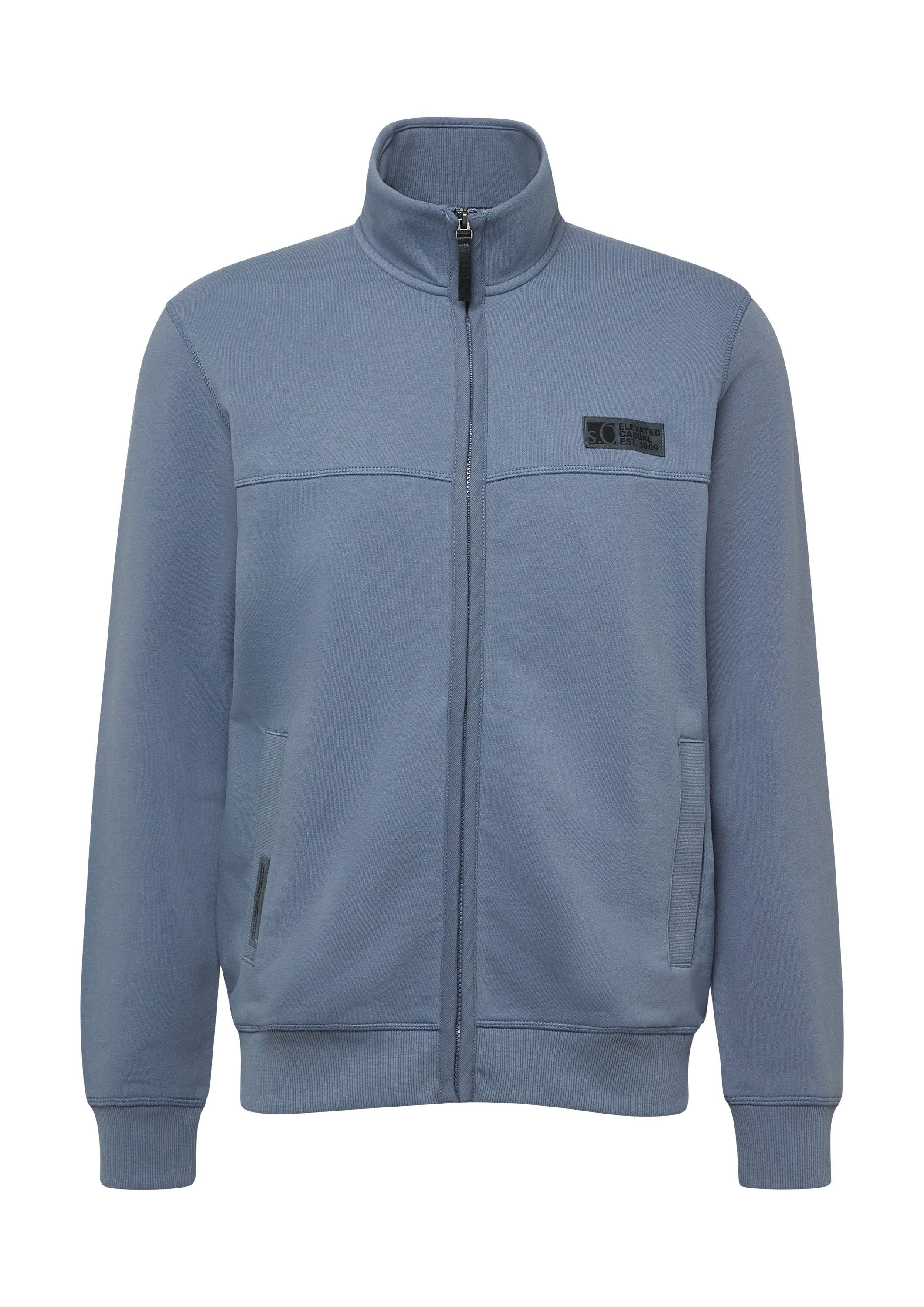 s.Oliver Sweatjacke Sweatshirt Jacke Sweatjacke aus Baumwollmix mit Stehkra günstig online kaufen