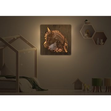 WohndesignPlus LED-Bild LED-Wandbild "Pferdekopf" 62cm x 62cm mit 230V, Tiere, DIMMBAR! Viele Größen und verschiedene Dekore sind möglich.