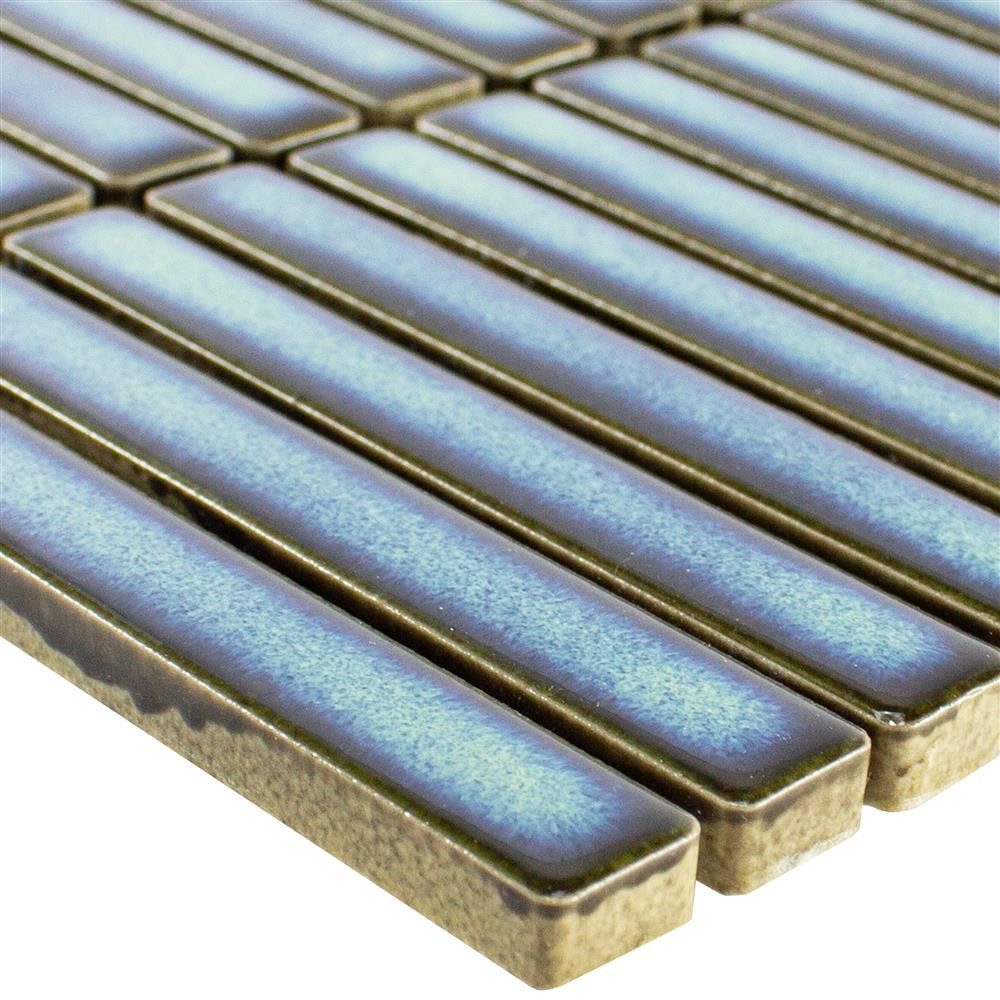 Mosafil Mosaikfliesen Keramikmosaik Fliesen Taverna, Keramik 30.800x28.200, hellblau, Verlegefertig auf ein Netz geklebt - Frostsicher - Wasserfest