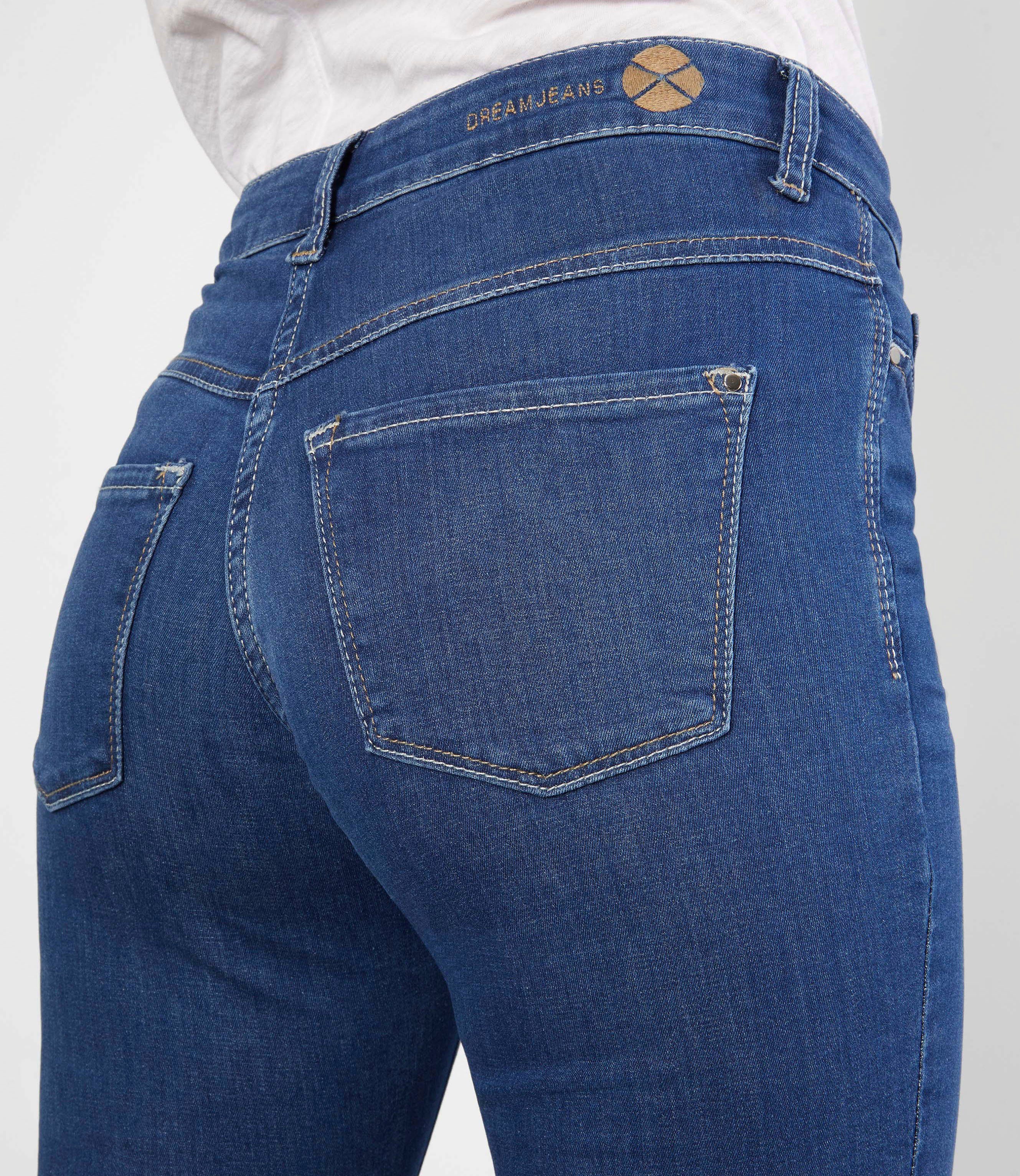 sorgt MAC blue Qualität Dream Hochelastische mid für wash Skinny-fit-Jeans Skinny Sitz perfekten authentic den