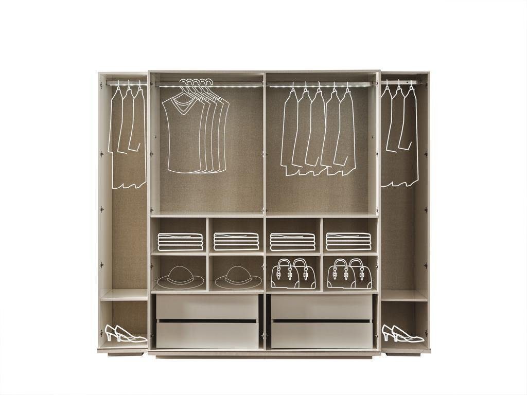 2x Set Kleiderschrank JVmoebel Bett 4tlg, Schlafzimmer (4-St) Nachttische Schlafzimmer-Set