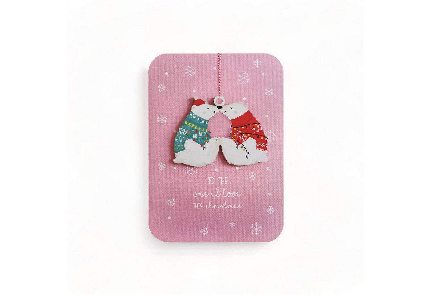 Thumbnail - suebidou Postkarte Weihnachts-Holz-Ornamentkarte 'To the one i love'