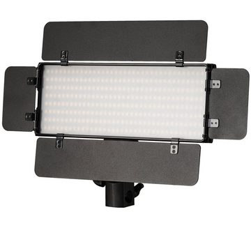 BRESSER Tageslichtlampe PT 30B-II LED Bi-Color Videoleuchten-Set mit Lichtklappen, Akkus, Net…