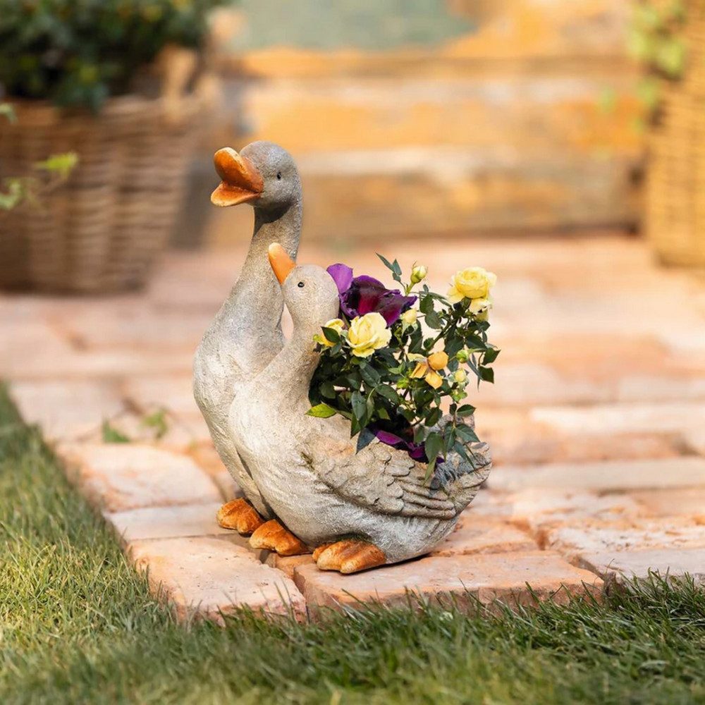 Home-trends24.de Blumentopf Pflanzer Gänsepaar Blumentopf Deko günstig online kaufen