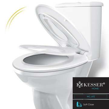 KESSER WC-Sitz, WC Sitz mit Absenkautomatik Toilettendeckel Quick-Release