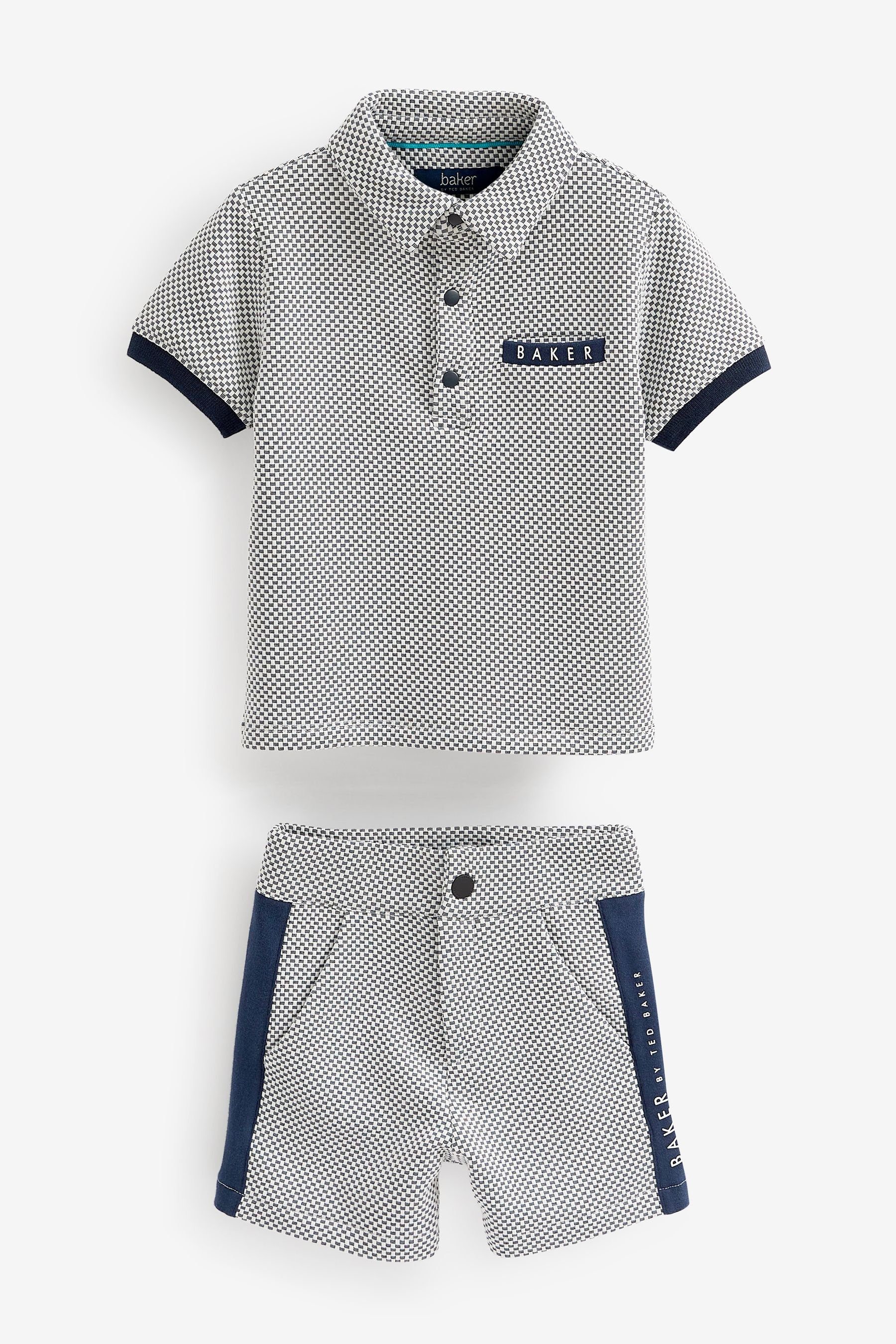 Baker by Ted Baker Shirt mit Poloshirt Baker Shorts Ted Shorts Set by & Navy und (2-tlg) Baker