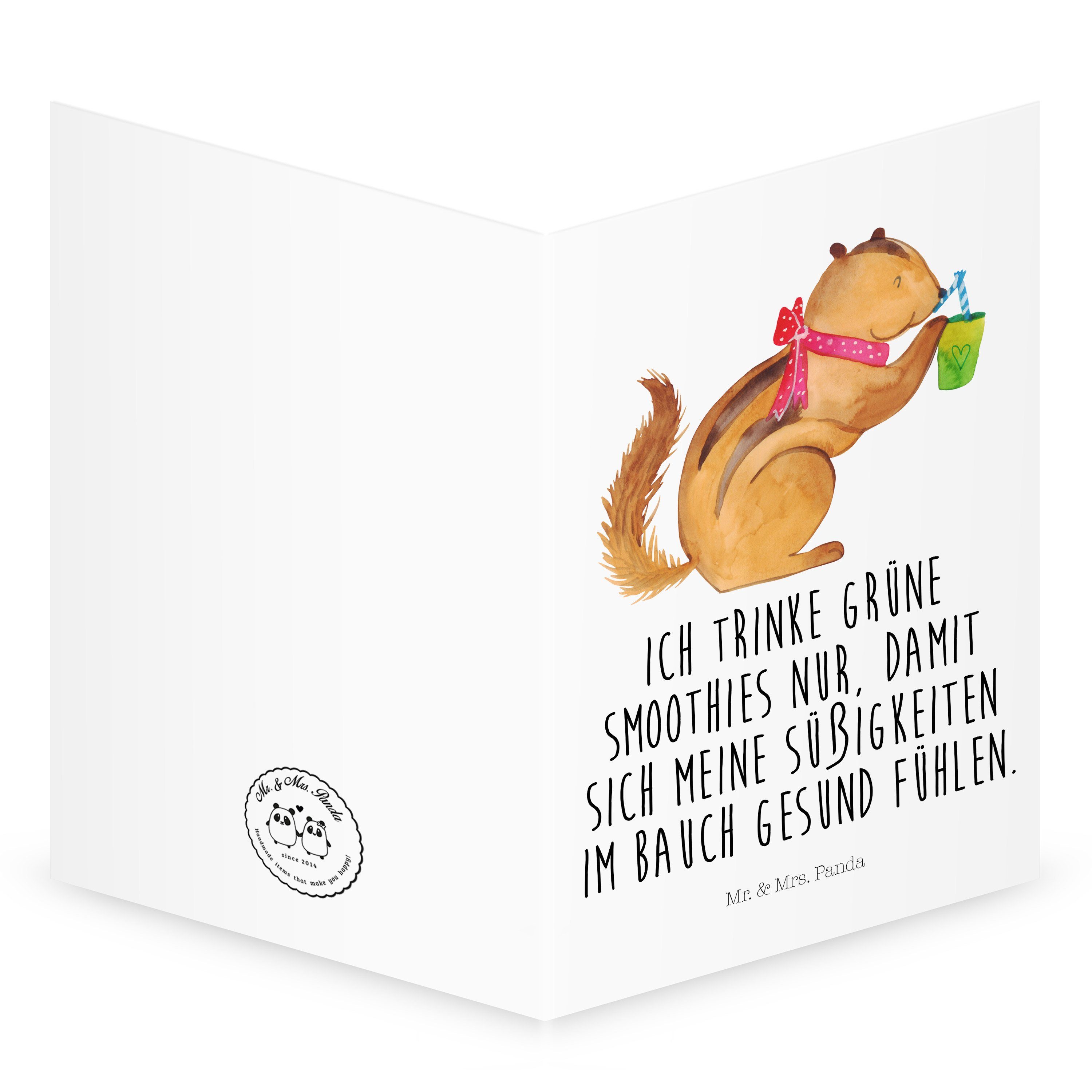 Geschenk, Mrs. Mr. Grußkarte Weiß Glückwunschkarte - Smoothie Klappkarte, - & Panda Eichhörnchen