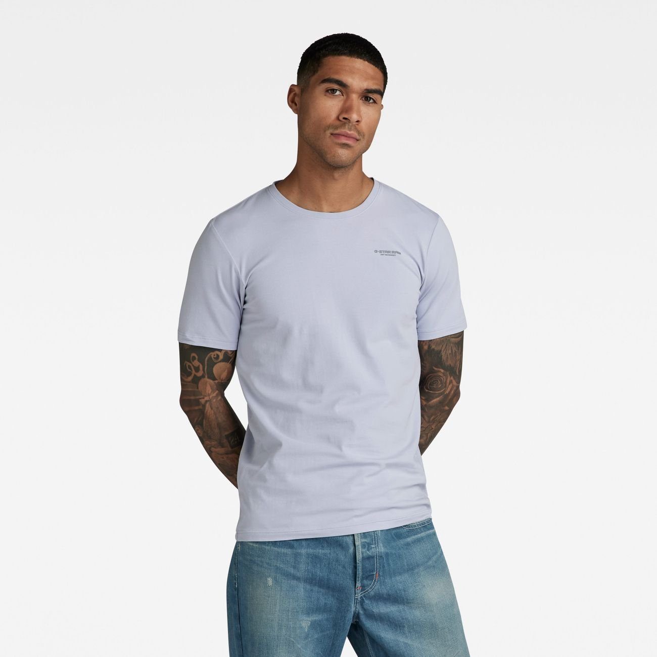 T-Shirt Base S/S G-Star Men T Icelandic Blue (1-tlg) RAW Slim R