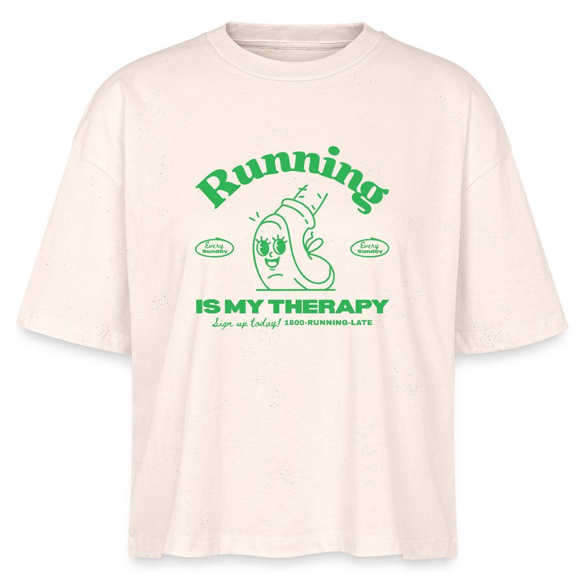 T-Shirt Running Club Design Boxy Shirt Damen
