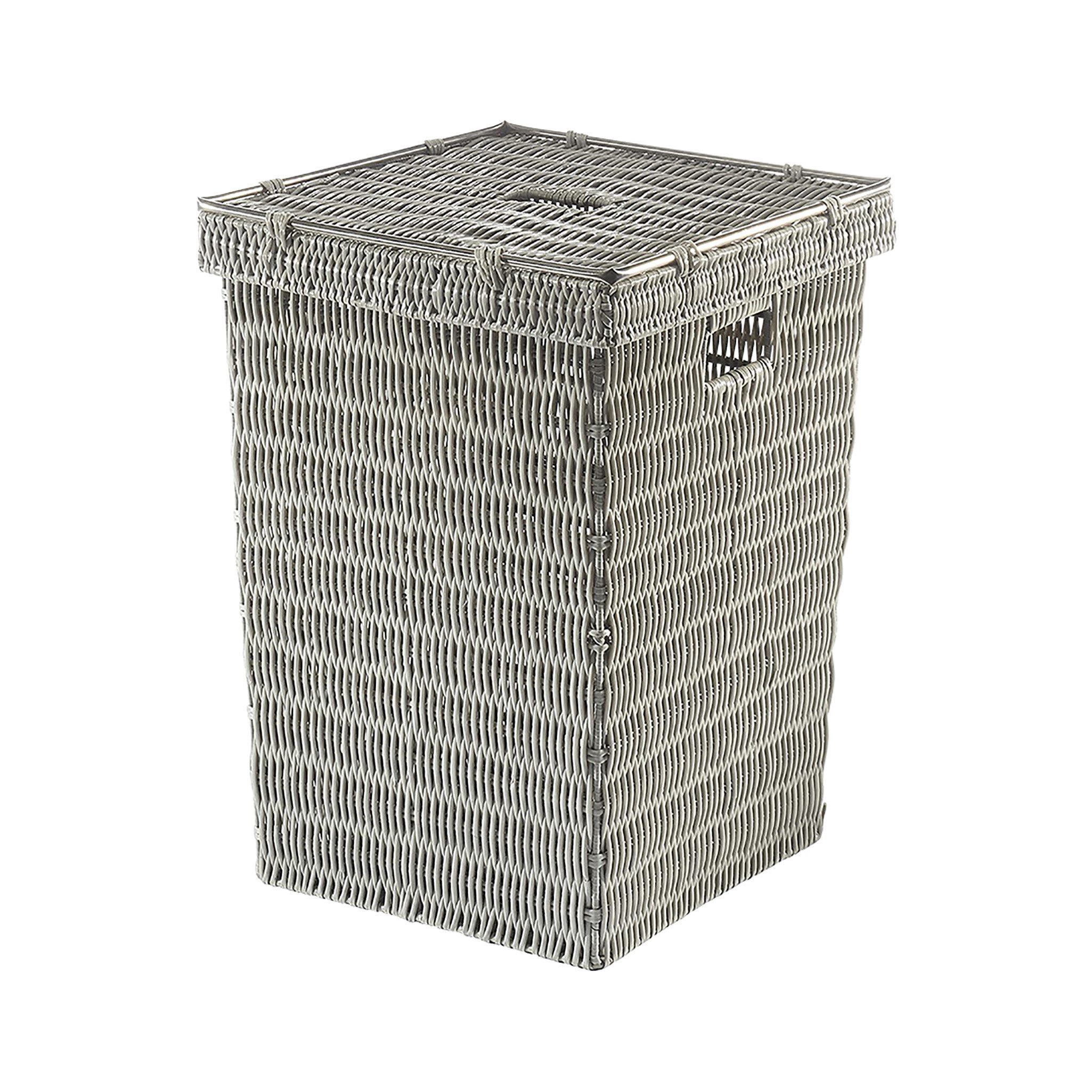 Kobolo Wäschekorb Wäschebehälter Wäschesammler mit Deckel - grau (Korb mit günstig online kaufen