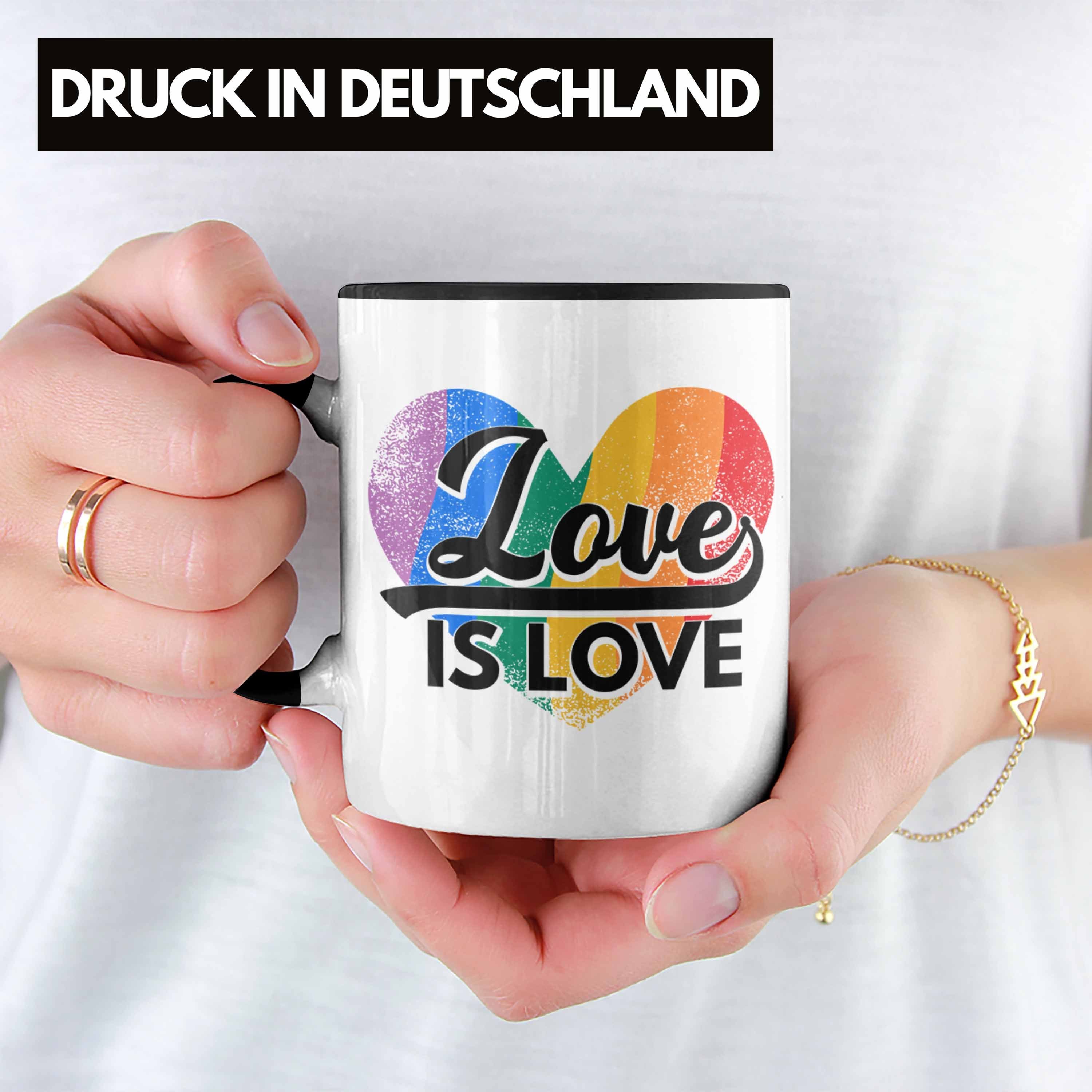 Lesben Trendation Love Lustige Regenbogen Is Grafik für Transgender Regenbogen Schwule Tasse Schwarz Love Tasse Trendation Geschenk LGBT -