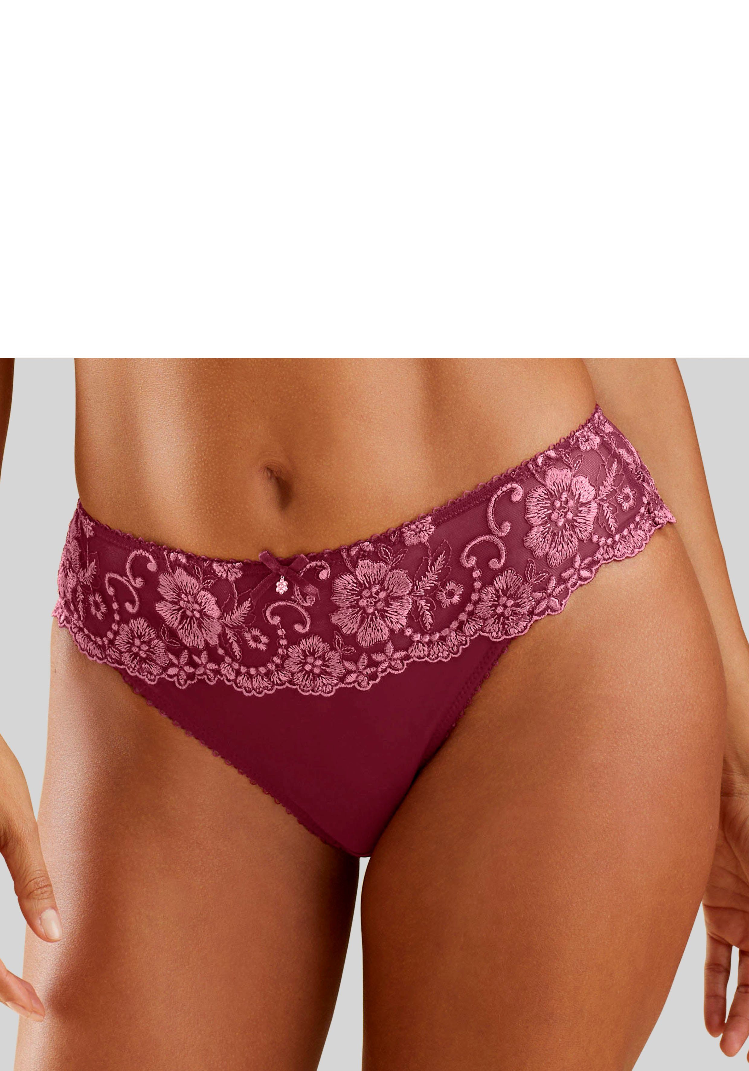 LASCANA Bikinislip Wanda mit Stickerei Spitze in floraler Optik