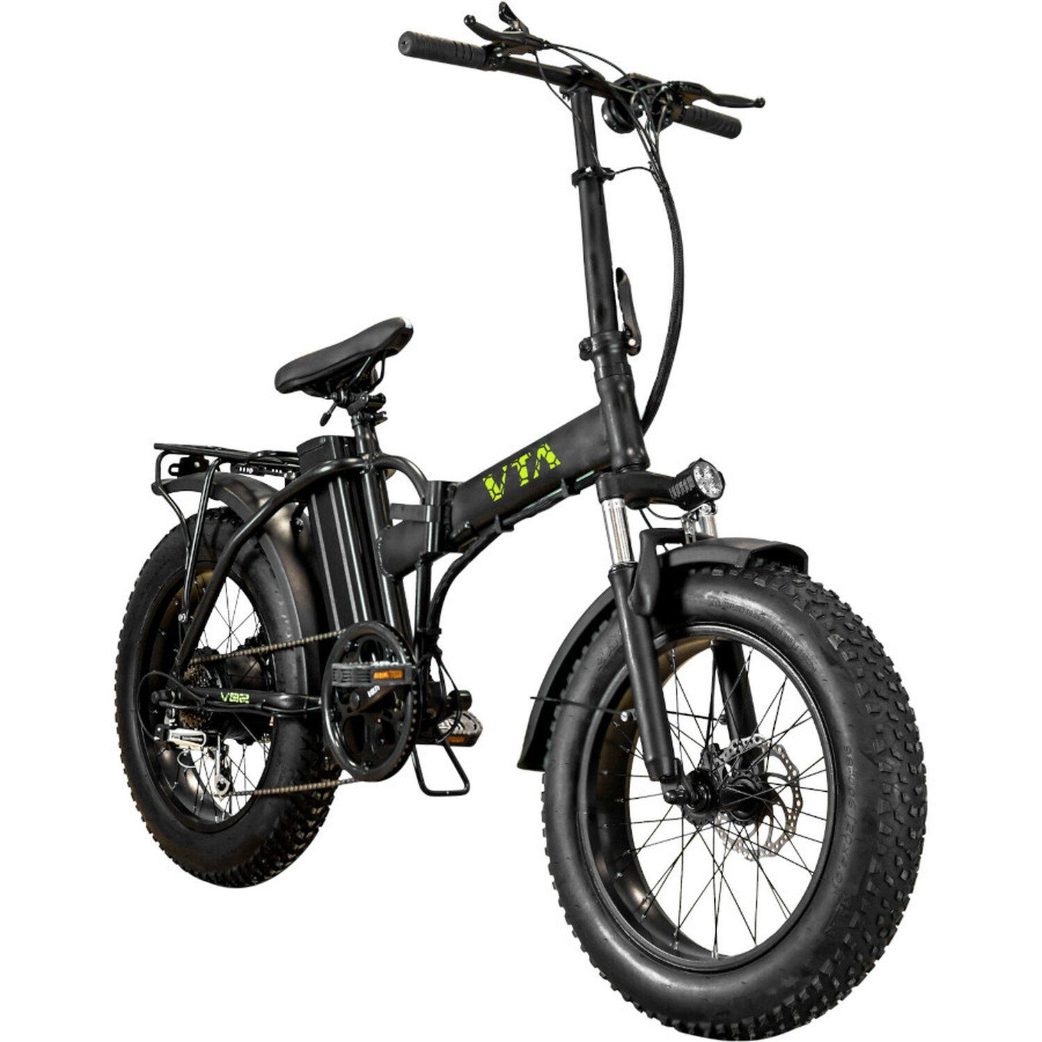 TPFLiving E-Bike VOLTA VB2 - Elektro-Klapprad ab 16 Jahren mit abnehmbarem  Akku, 250 W, (e-Bike - Fahrrad elektro - elektrisches Klapprad, Akku: 1 x  48 Volt/10Ah), mit LCD Display und 6-Gang Handschaltung - Farbe: schwarz