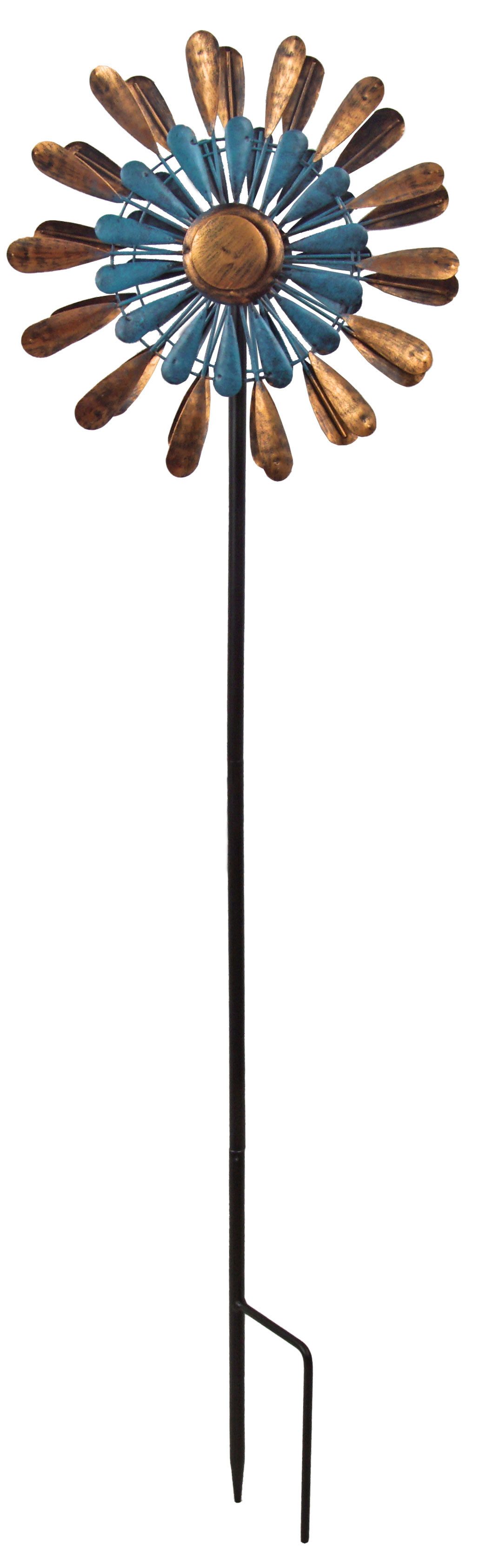 IKO Deko-Windrad Elegantes Windspiel im Blumen-Design – Ein Charme für Ihren Garten (1 St), Windrad, bunt, Metall, Gartendeko, wetterfest, Balkon, Garten