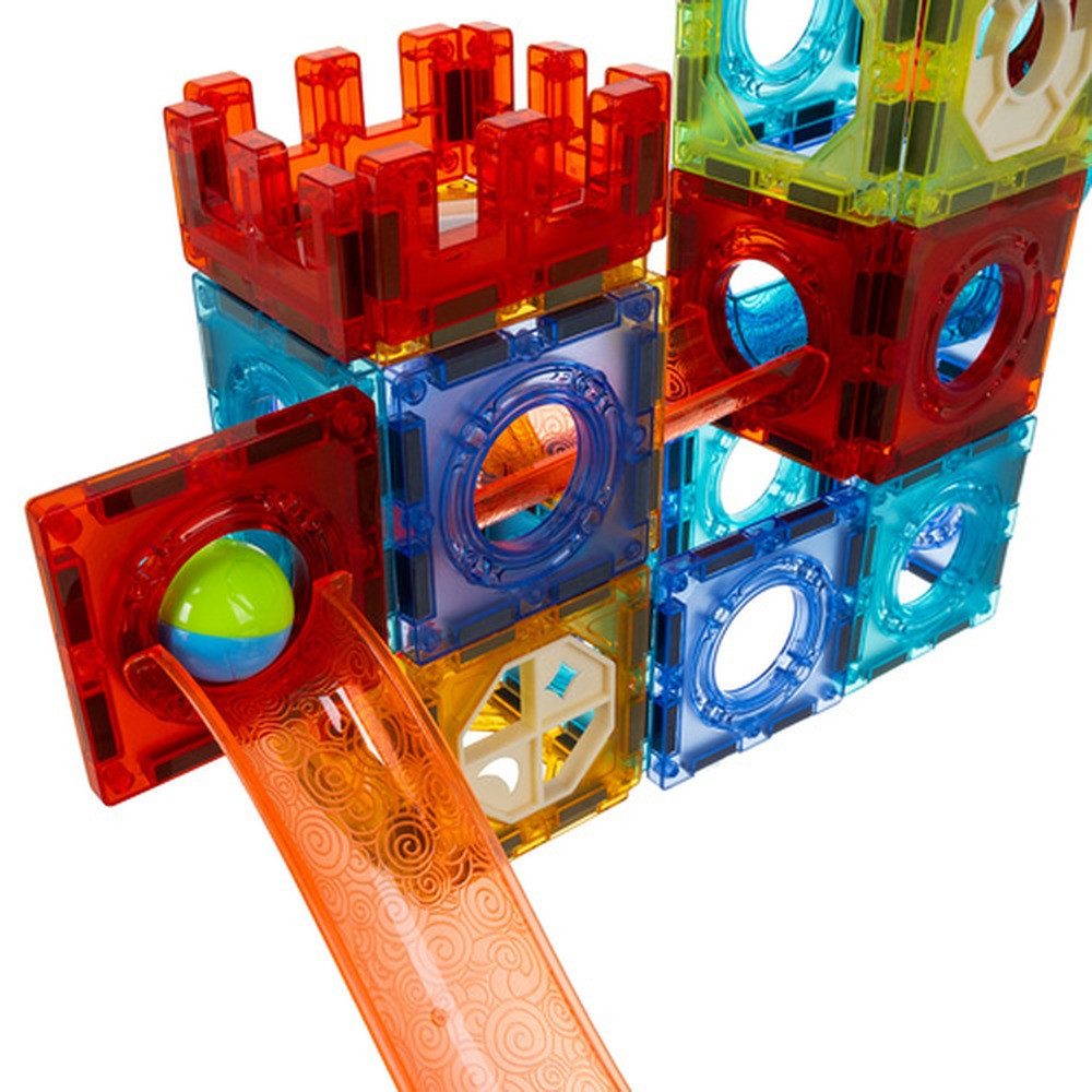 ISO TRADE Kugelbahn Magnetische Bausteine 3D, (Spar-Set, kompatibel), Flächige und räumliche Strukturen sowie dynamische Kugelbahnen – Bild 5 von 5