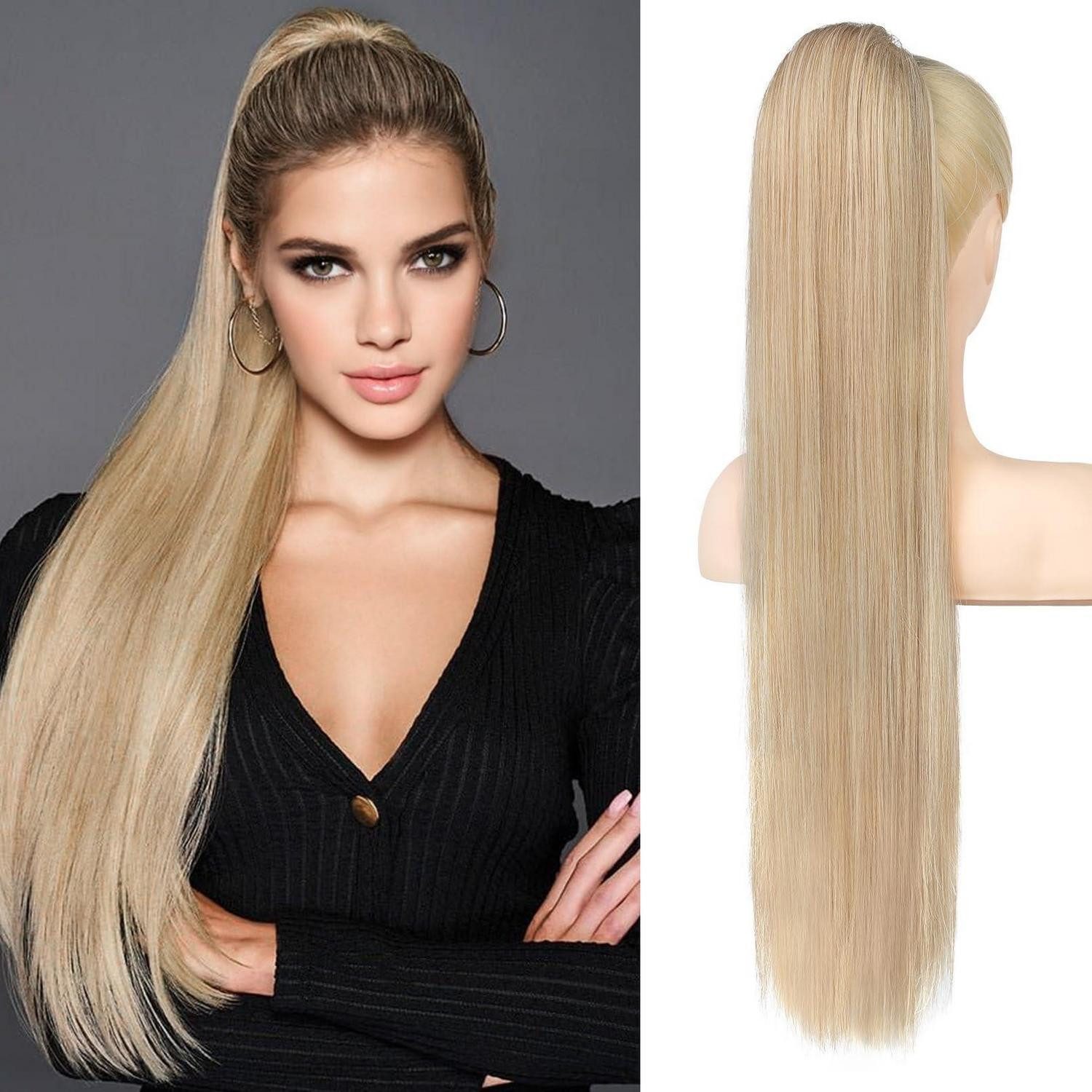 LuxusKollektion Kunsthaar-Extension Pferdeschwanz Haarverlängerung 71cm Kordelzug Damen Mittelblond