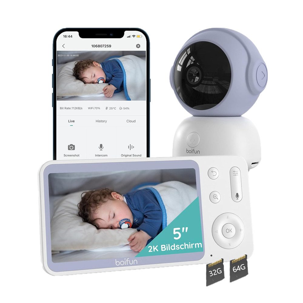 Video-Babyphone Babyphone 720P mit Kamera 5 Zoll Baby Monitor