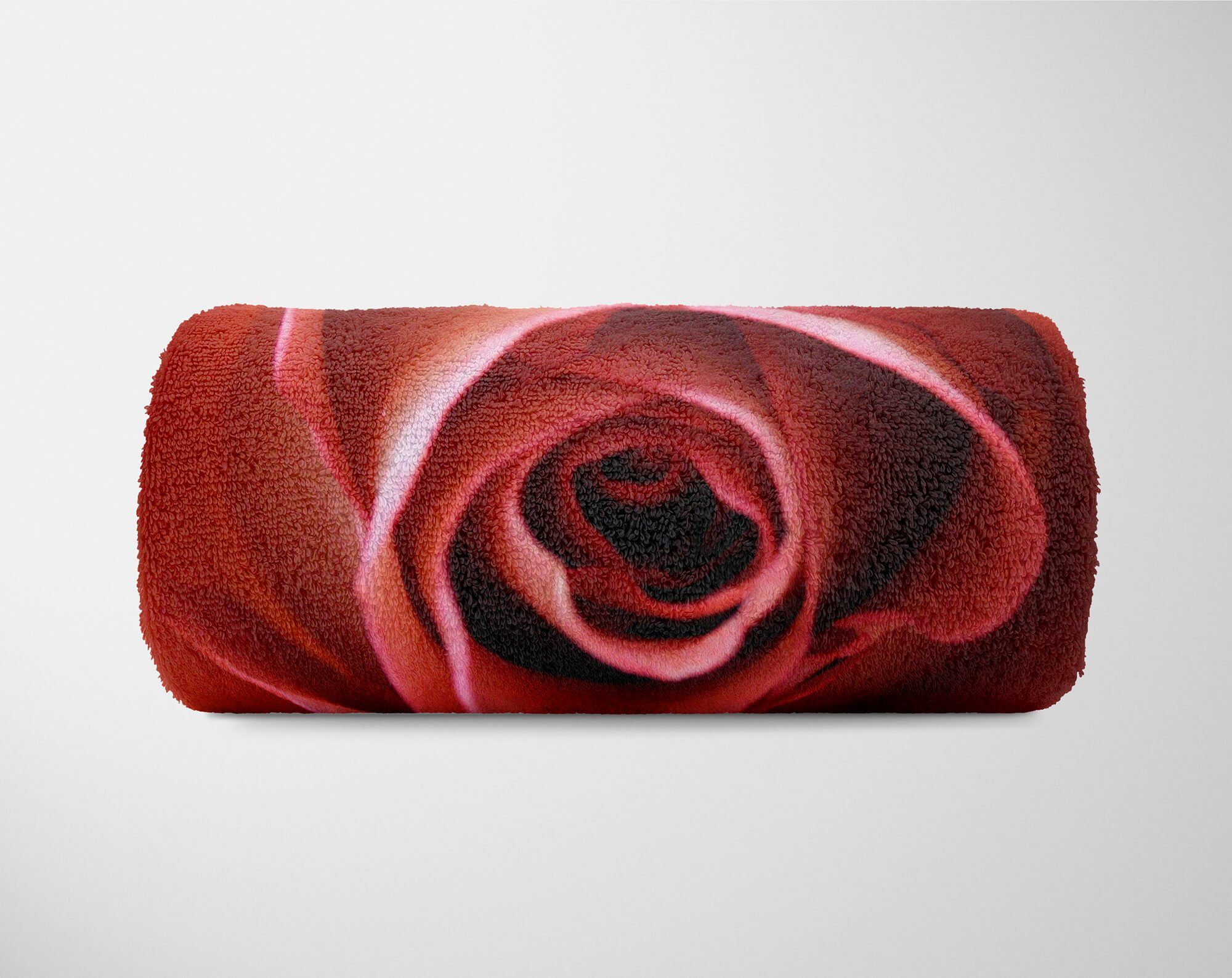 (1-St), Handtuch Rose Handtücher mit Art Blüte Rot, Kuscheldecke Saunatuch Strandhandtuch Fotomotiv Sinus Handtuch Baumwolle-Polyester-Mix