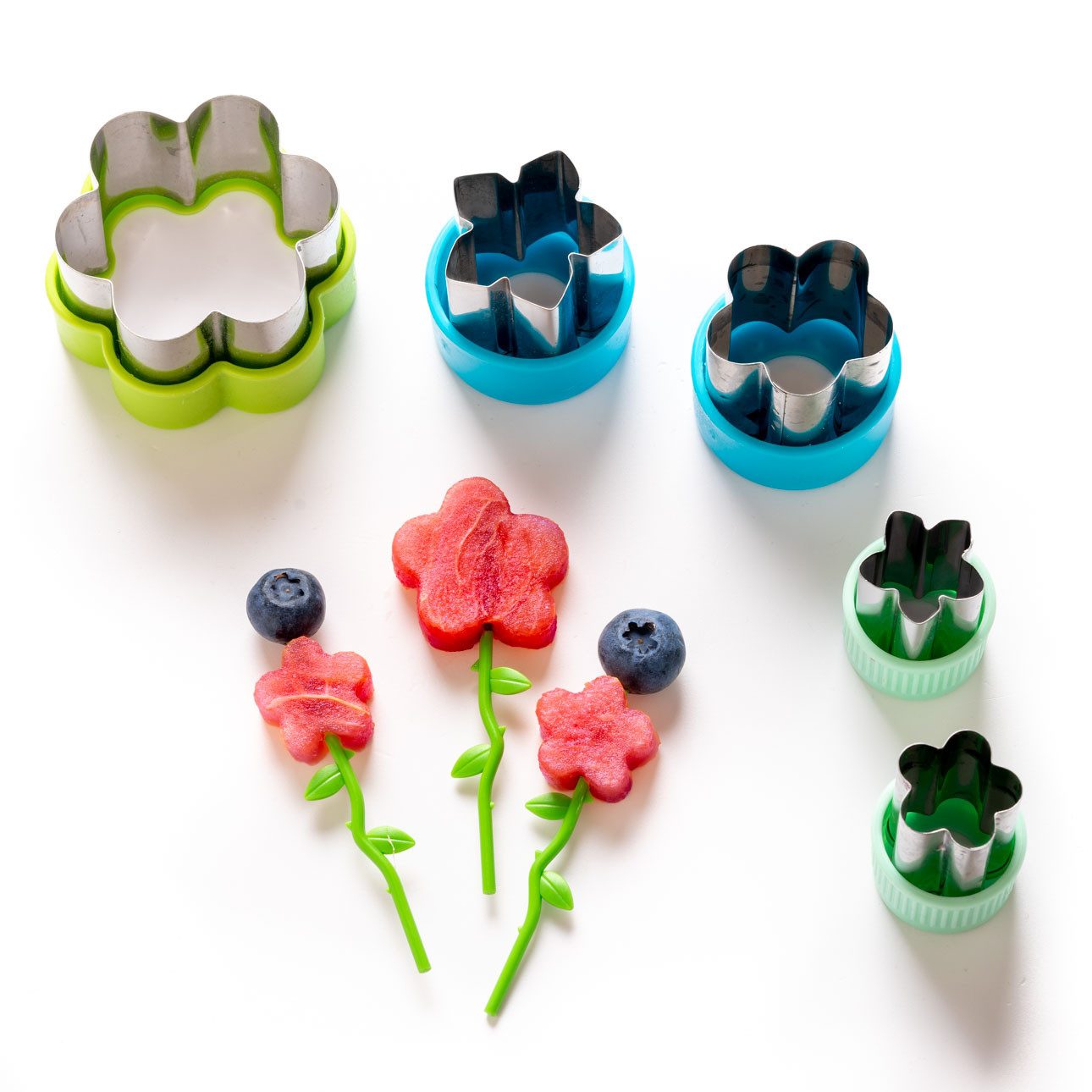 LEKKABOX Ausstechform 5er Set Blumen - Edelstahl Ausstecher für Brot Gemüse Obst Plätzchen, Hervorragend zum Ausstechen von Käse, Obst, Gemüse & Co.