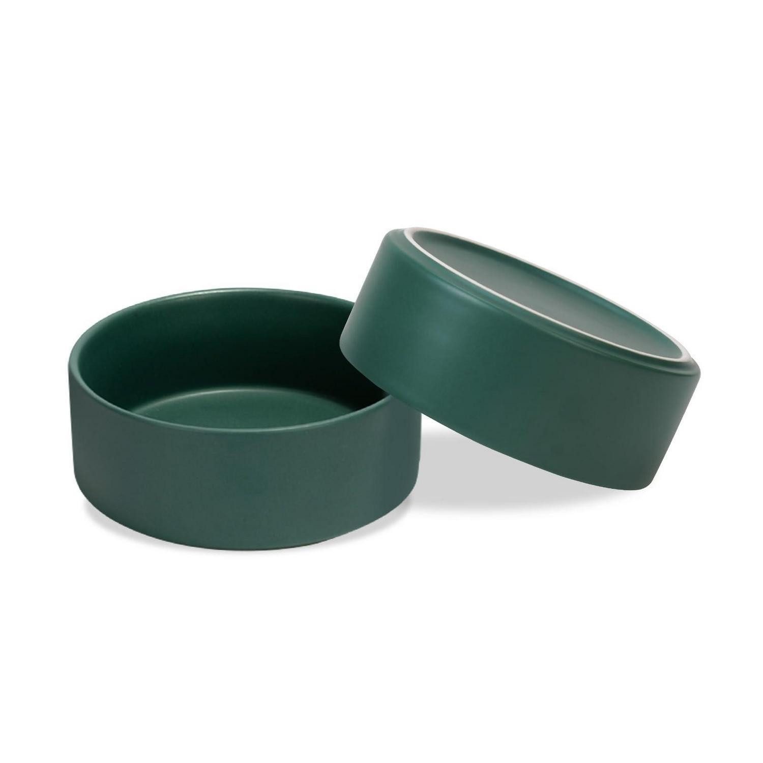LuxusKollektion Futternapf Hundenapf Keramik 1250ml Grün 2er Set