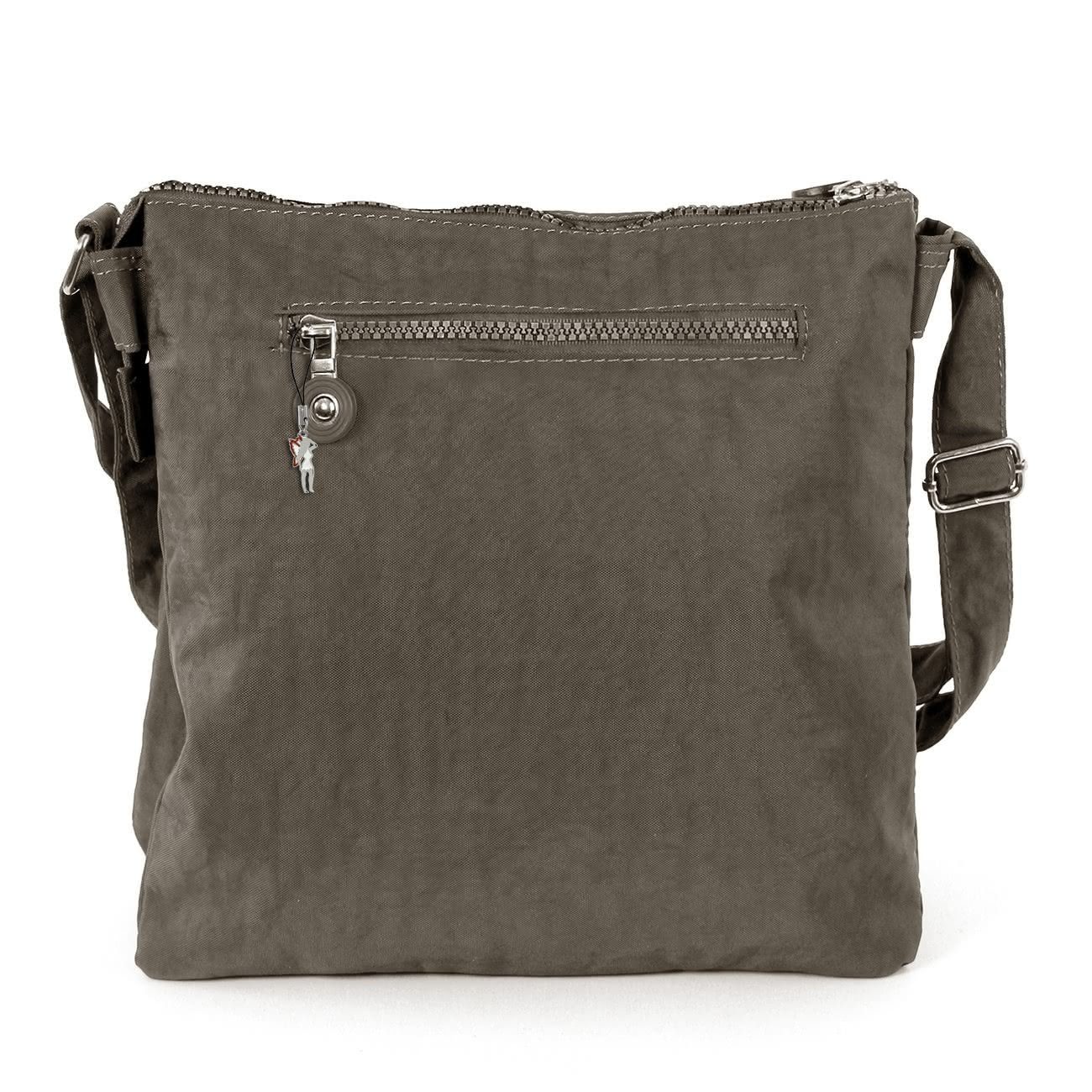 BAG STREET Umhängetasche Bag Street Damentasche Umhängetasche (Umhängetasche), Damen, Jugend Umhängetasche Nylon, stone, braun ca. 26cm x ca. 27cm