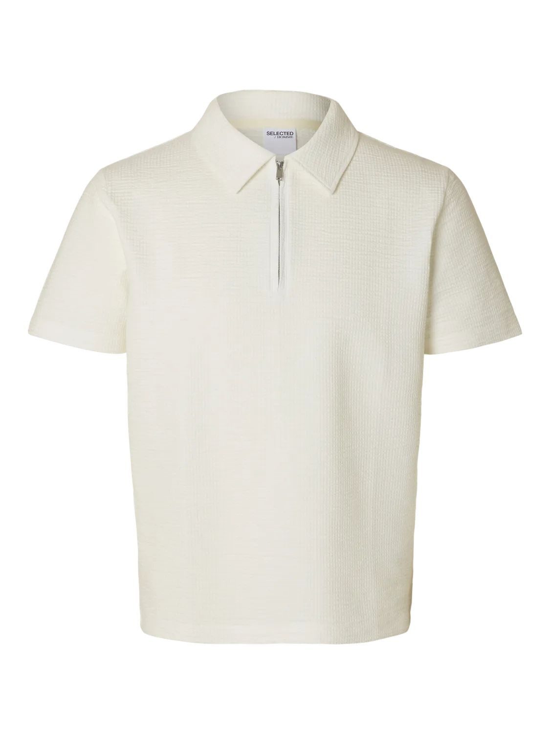 SELECTED HOMME Poloshirt SLHSANDER SEERSUCKER ZIP (1-tlg) mit Stretch