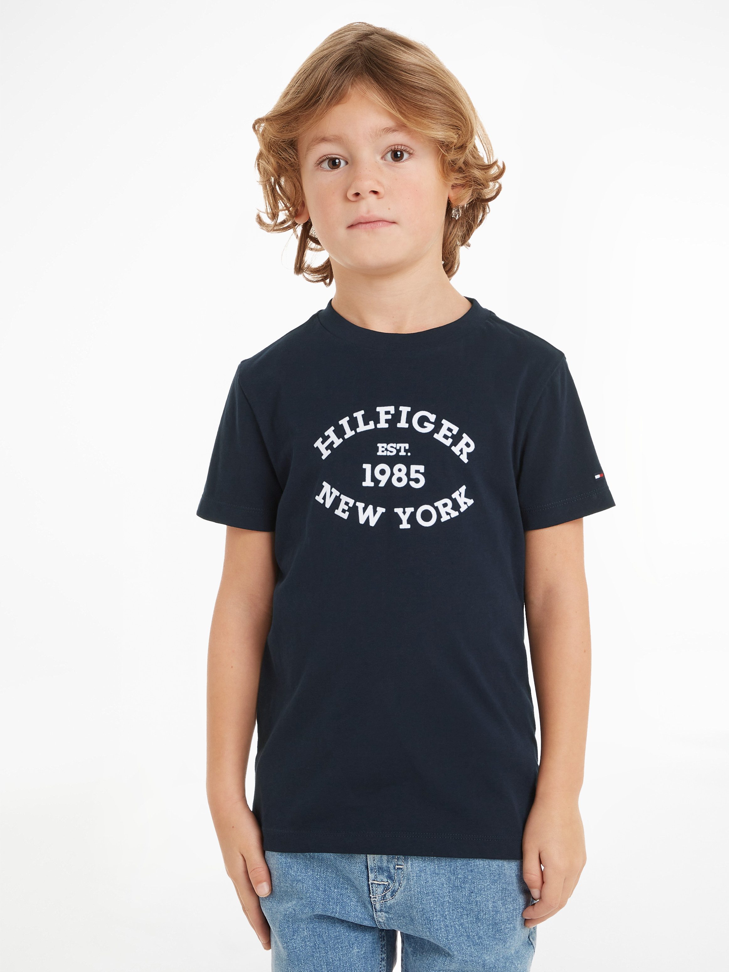 Tommy Hilfiger Rundhalsshirt MONOTYPE FLOCK REGULAR günstig online kaufen