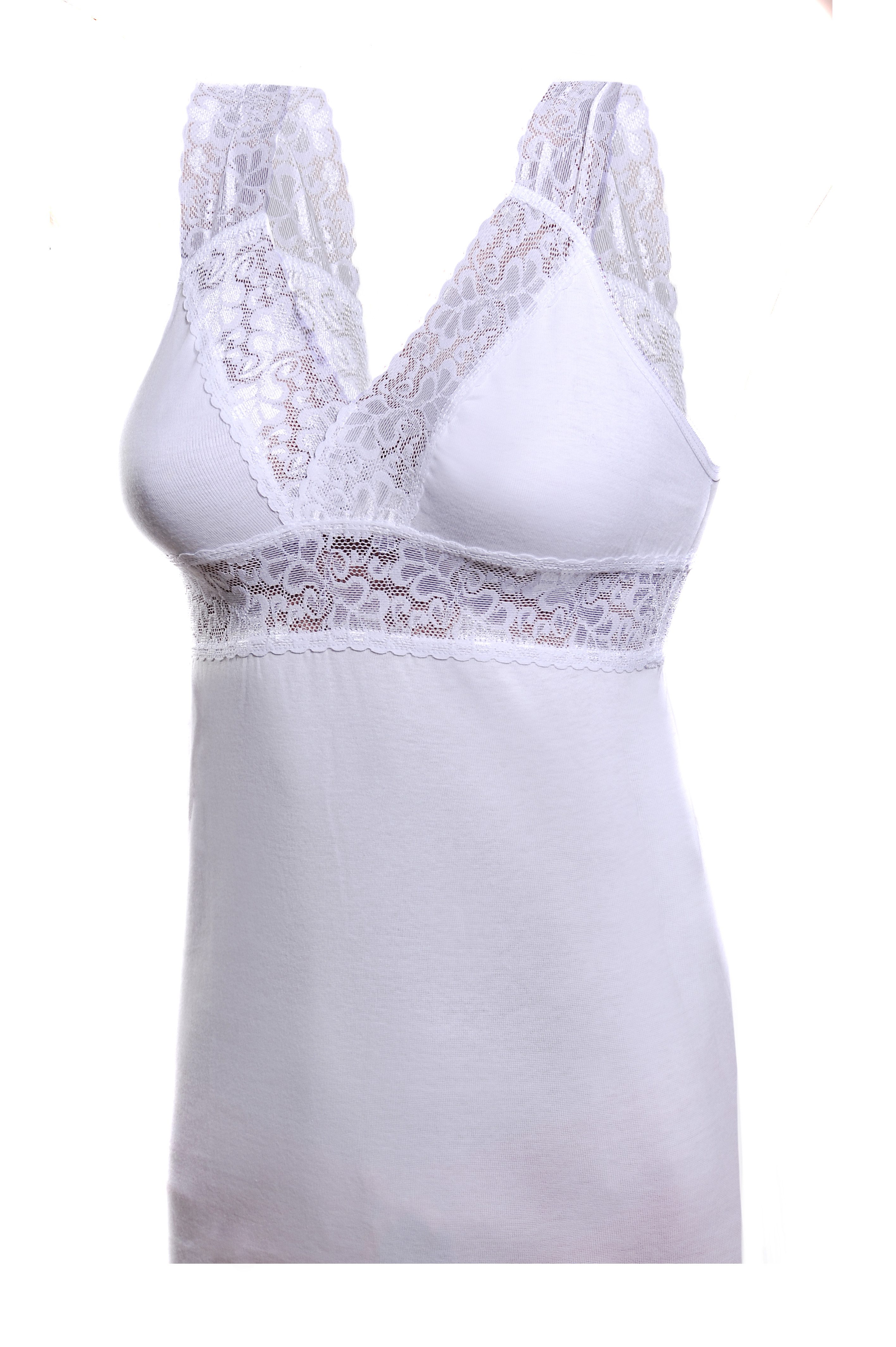 Toker Collection® Funktionsunterhemd Damen BH Hemd ohne Bügel mit weicher elastischer Spitze im 2er Pack (Packung, 2er Pack) aus reiner Baumwolle, mit elastischer Spitze