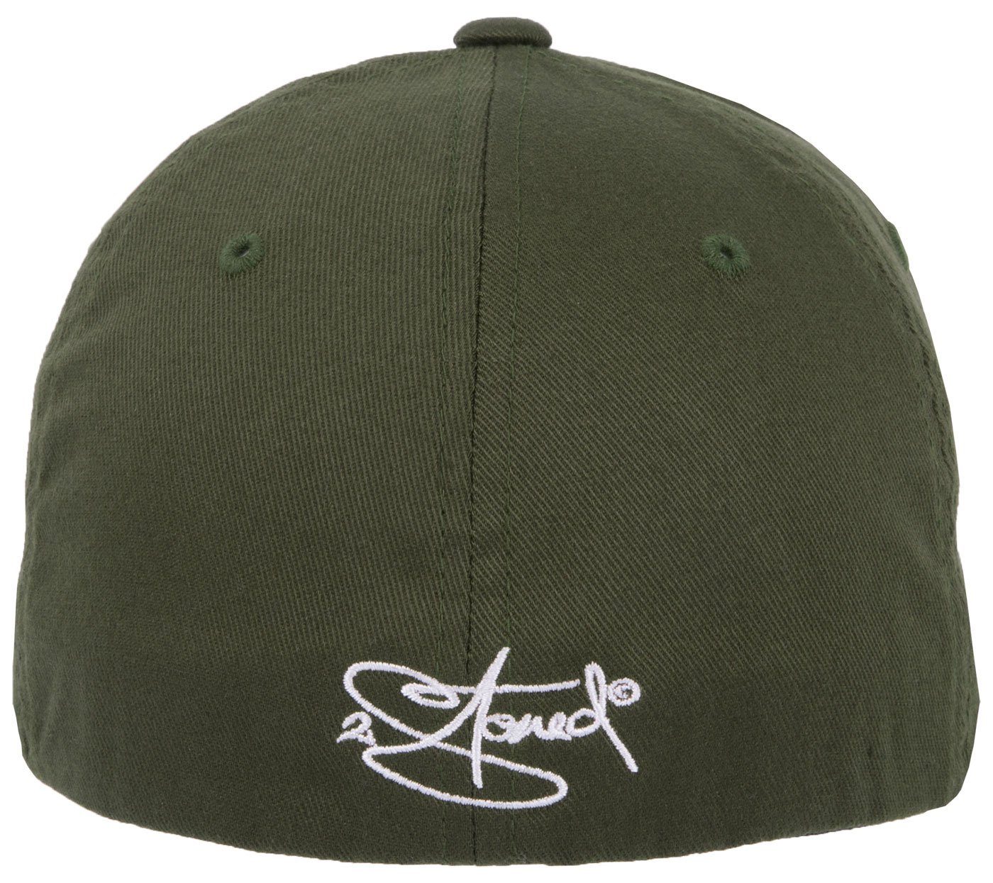 mittleres Oliv Front, für Profil und Cap hinten verstärkte mit Damen, Flexfit Cap Classic Stick Logo 2Stoned Baseball Herren geschlossen, Kinder