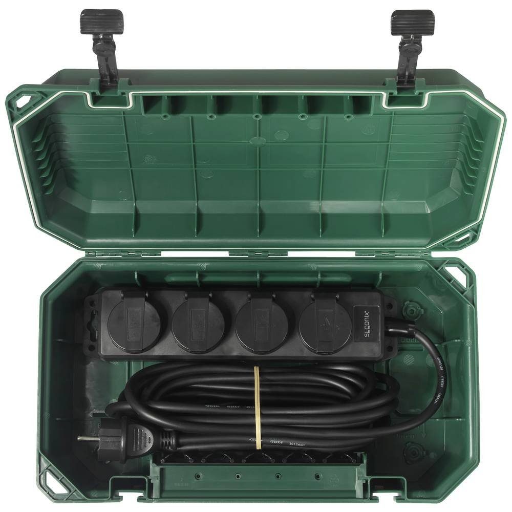 Sygonix Gartensteckdose mit 4fach Steckdosenleiste SY-5598168, erhöhter Berührungsschutz, mit 4-Fach Steckdosenleiste