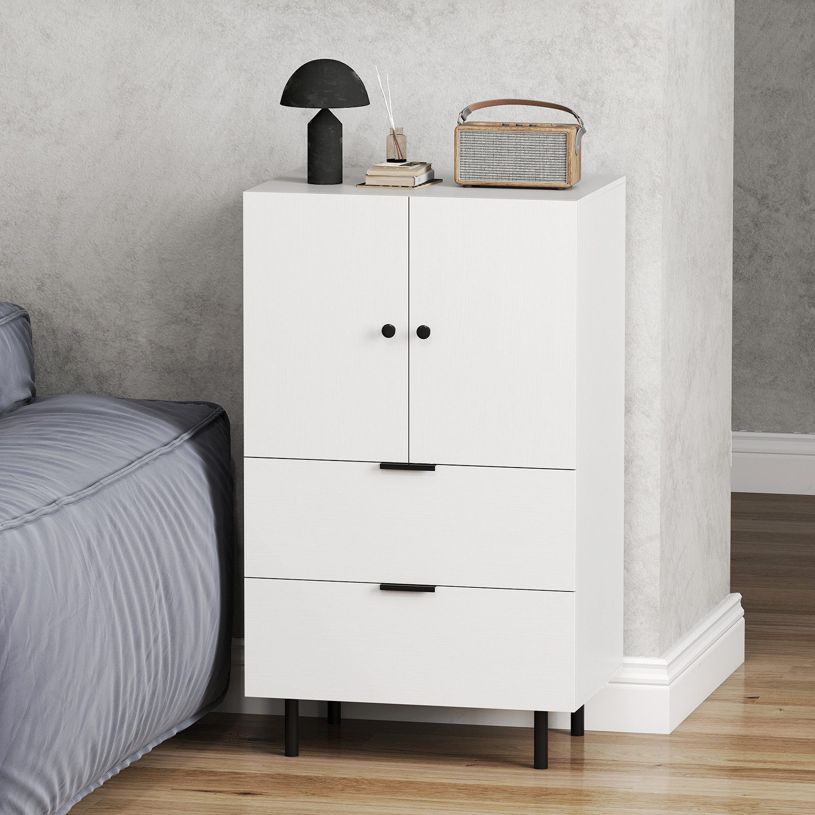 COSTWAY Sideboard, Buffetschrank Holz mit Schubladen günstig online kaufen